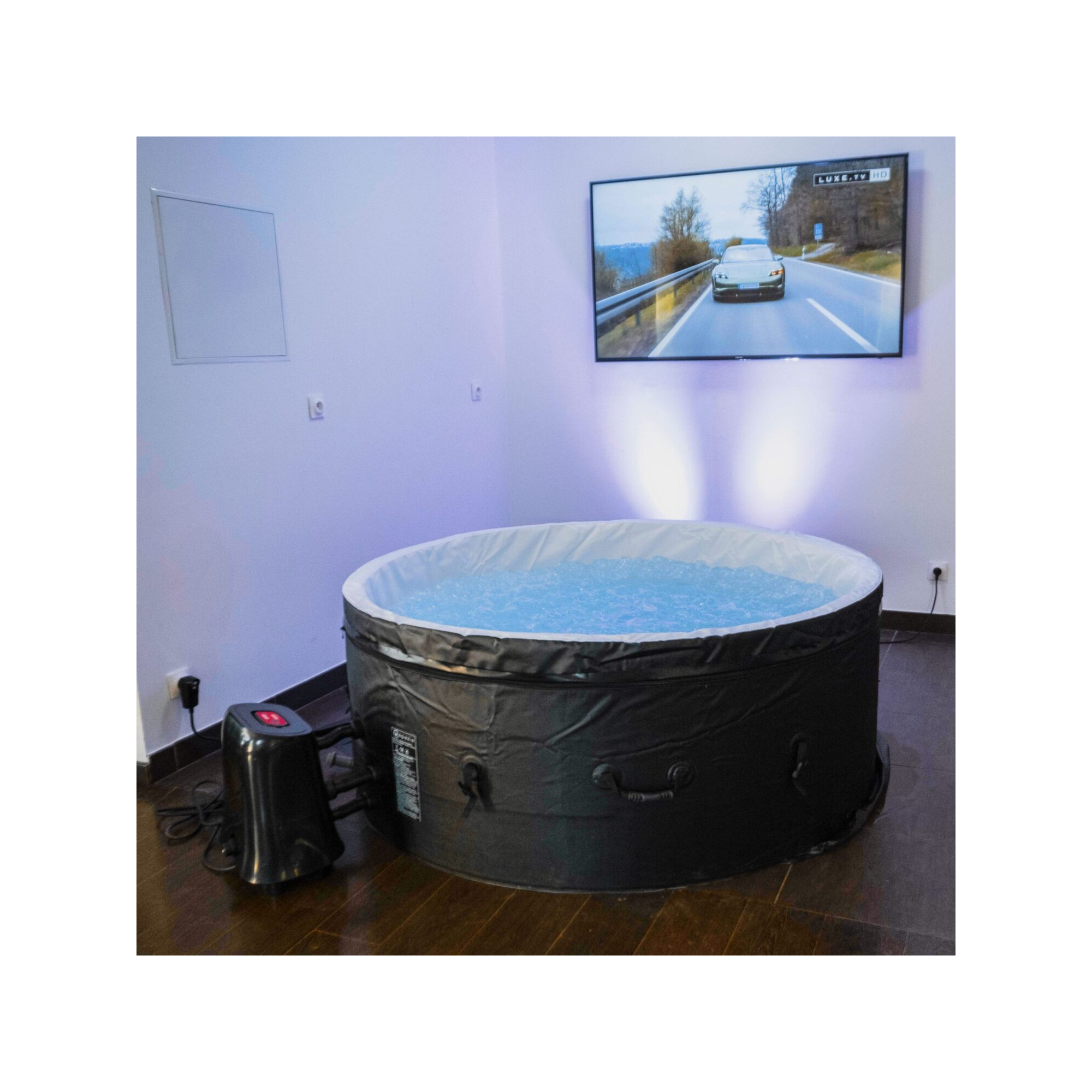 Spa gonflable 4 places rond en paroi mousse - Ospazia - Diamètre : 180 cm - Filtre et bâche inclus