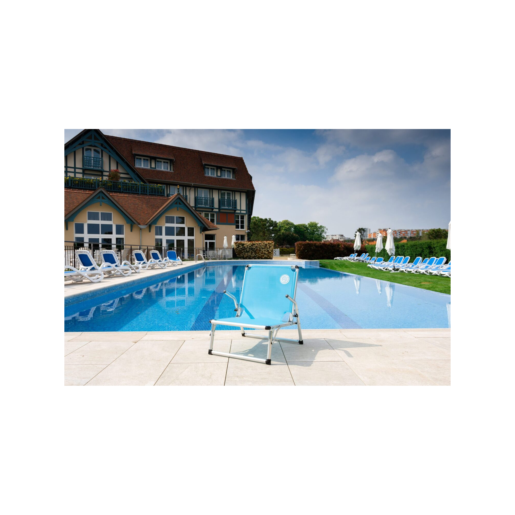 Chaise de plage pliable - O'Beach - Luxe - En aluminium - Dimensions : 71 x 55 x 65 cm