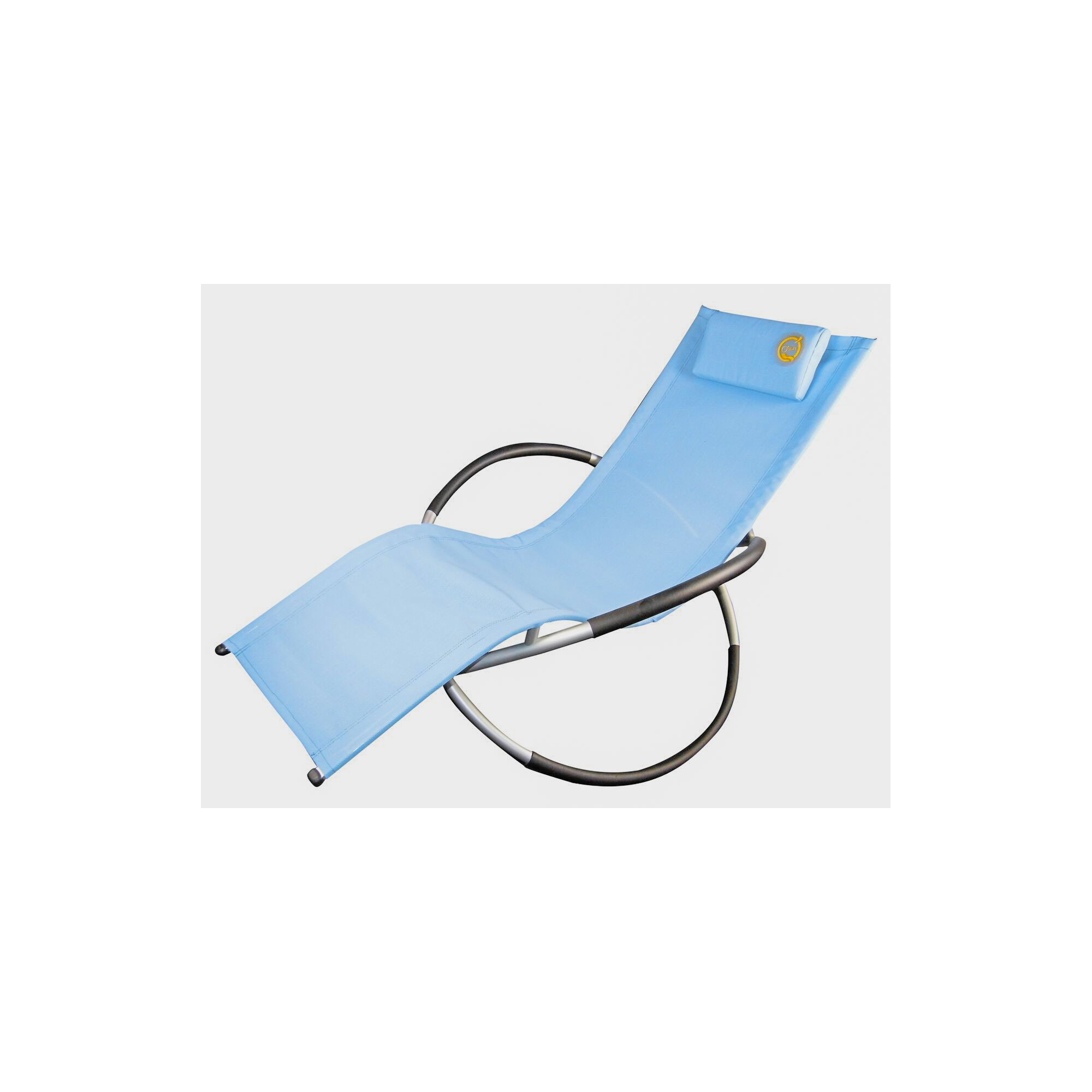 Transat en aluminium à bascule - O'Sun - Bleu - Dimensions : 155 x 80 x 85 cm