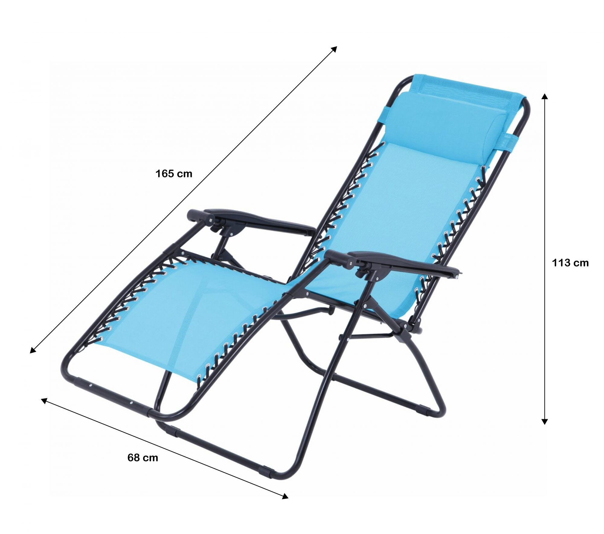Fauteuil relax de jardin - O'Colors - Multi positions - Bleu