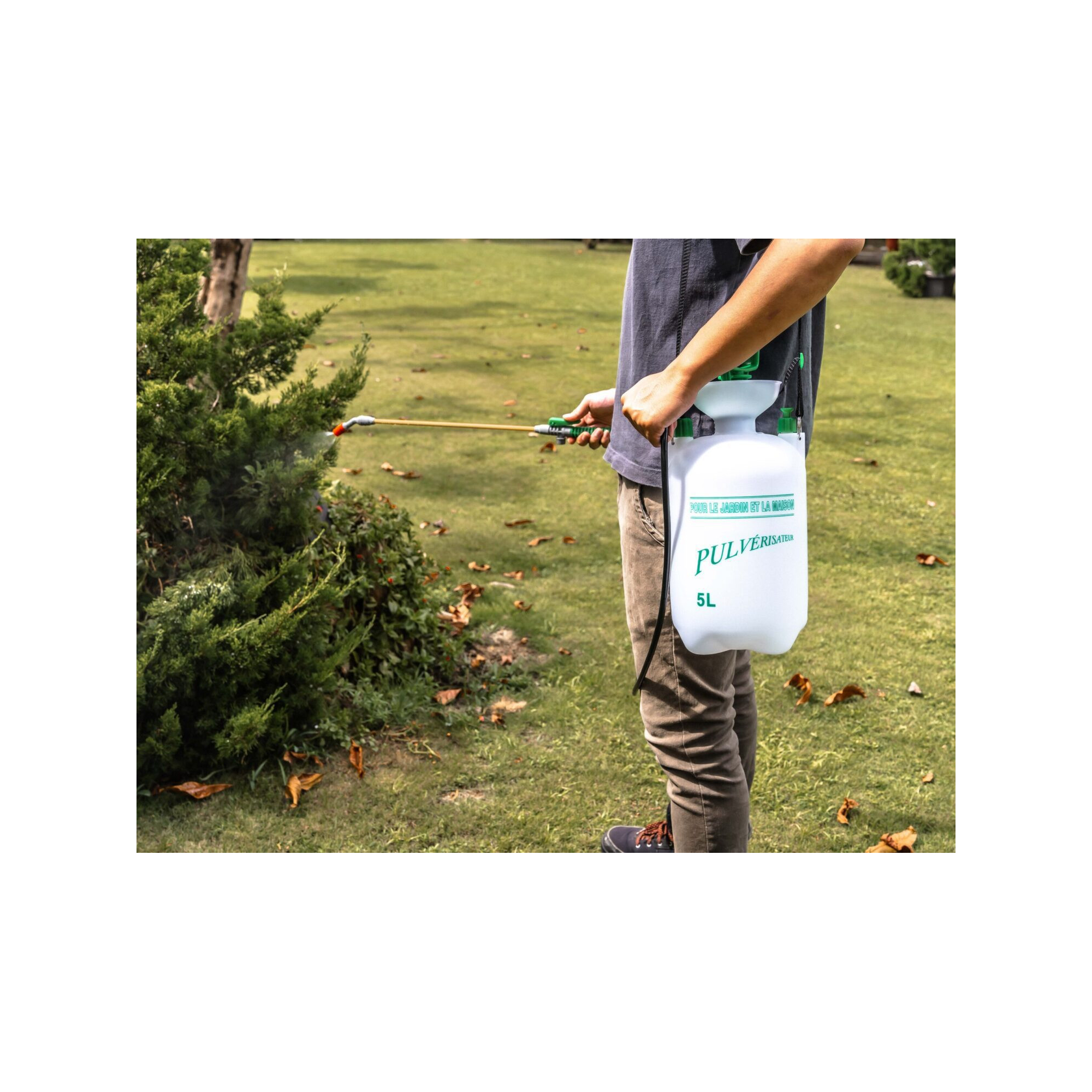 Pulvérisateur à pression - Suan - Pour le jardin - Sangle de portage inclus - Contenance : 5000 ml