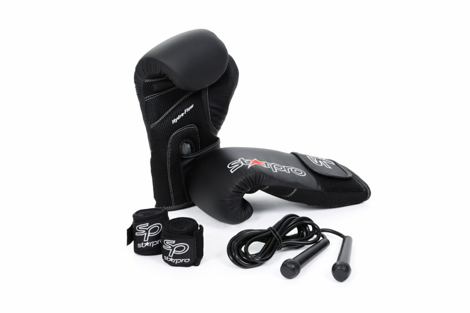 Kit de boxe - O'fitness - Contient : Gants, bandes et corde à sauter - Sacoche de transport inclus