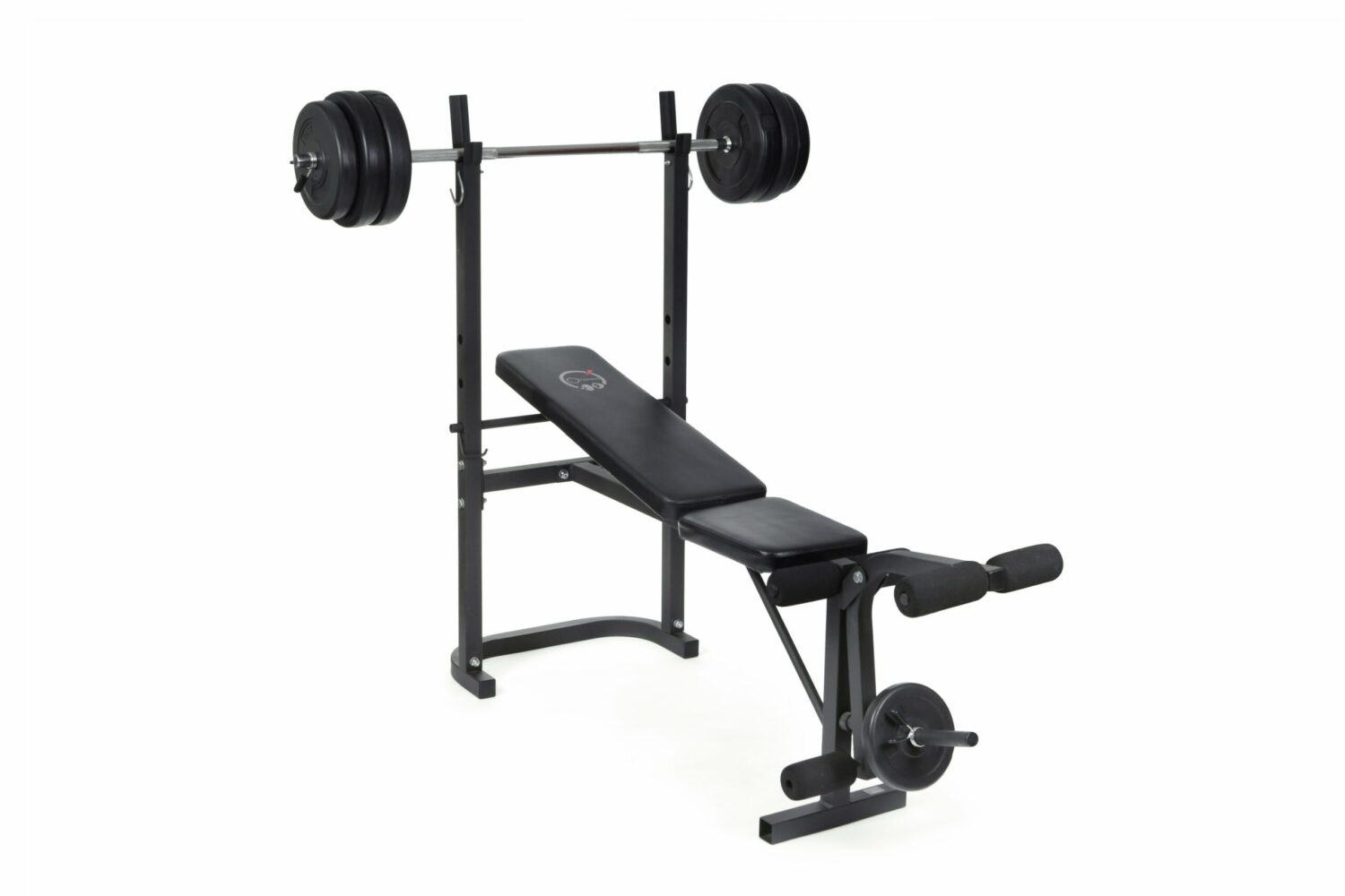 Banc de musculation avec barre + poids 20 Kg inclus - O'Fitness - Idéal pour une activité physique à la maison