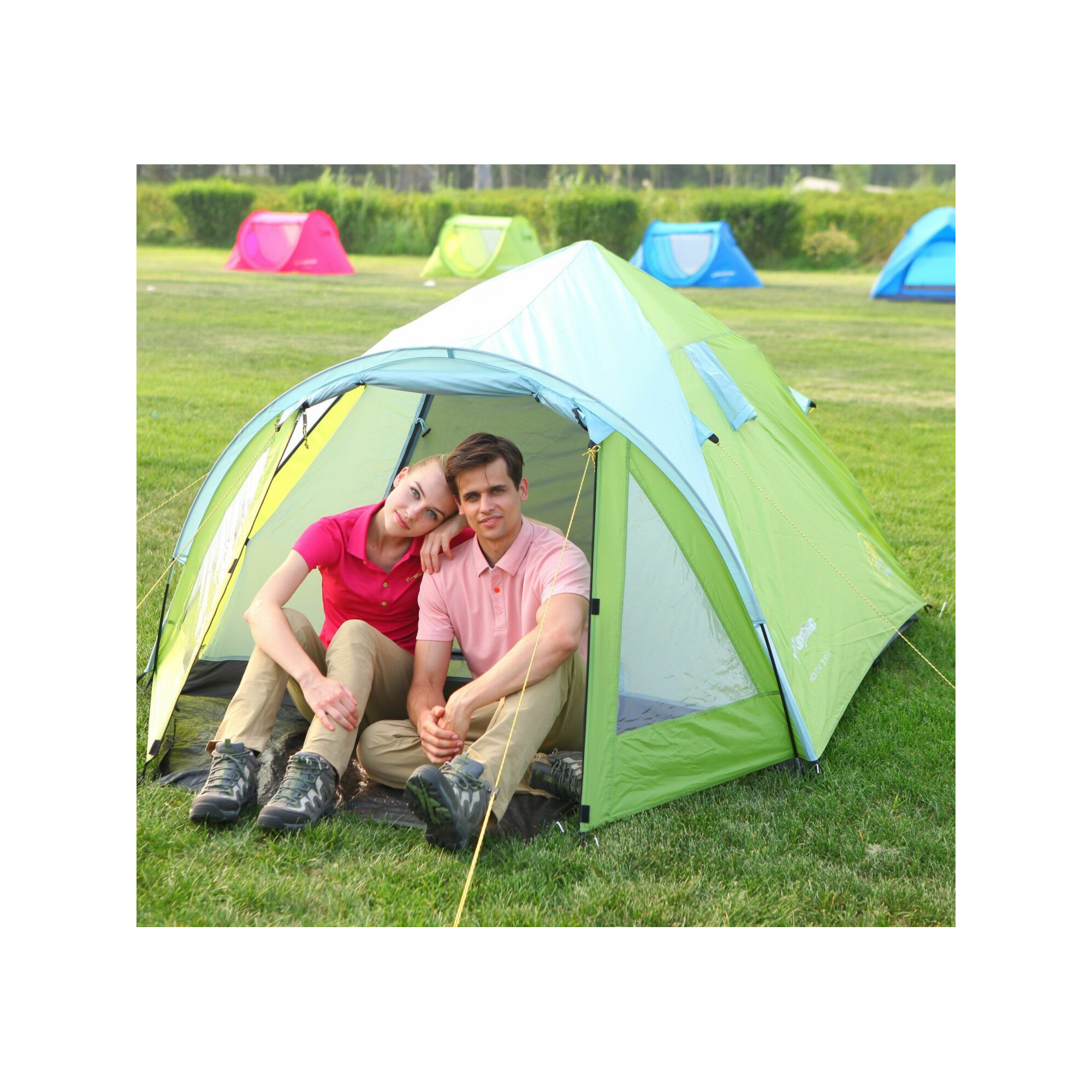 Tente d'extérieur familiale 3 places - Kingcamp - Modèle Holiday - 210x180x120 cm