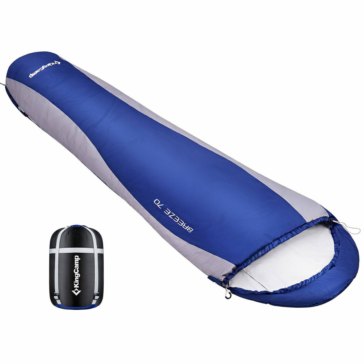 Sac de couchage forme momie Breeze - Kingcamp - Bleu - 215 x 50 cm