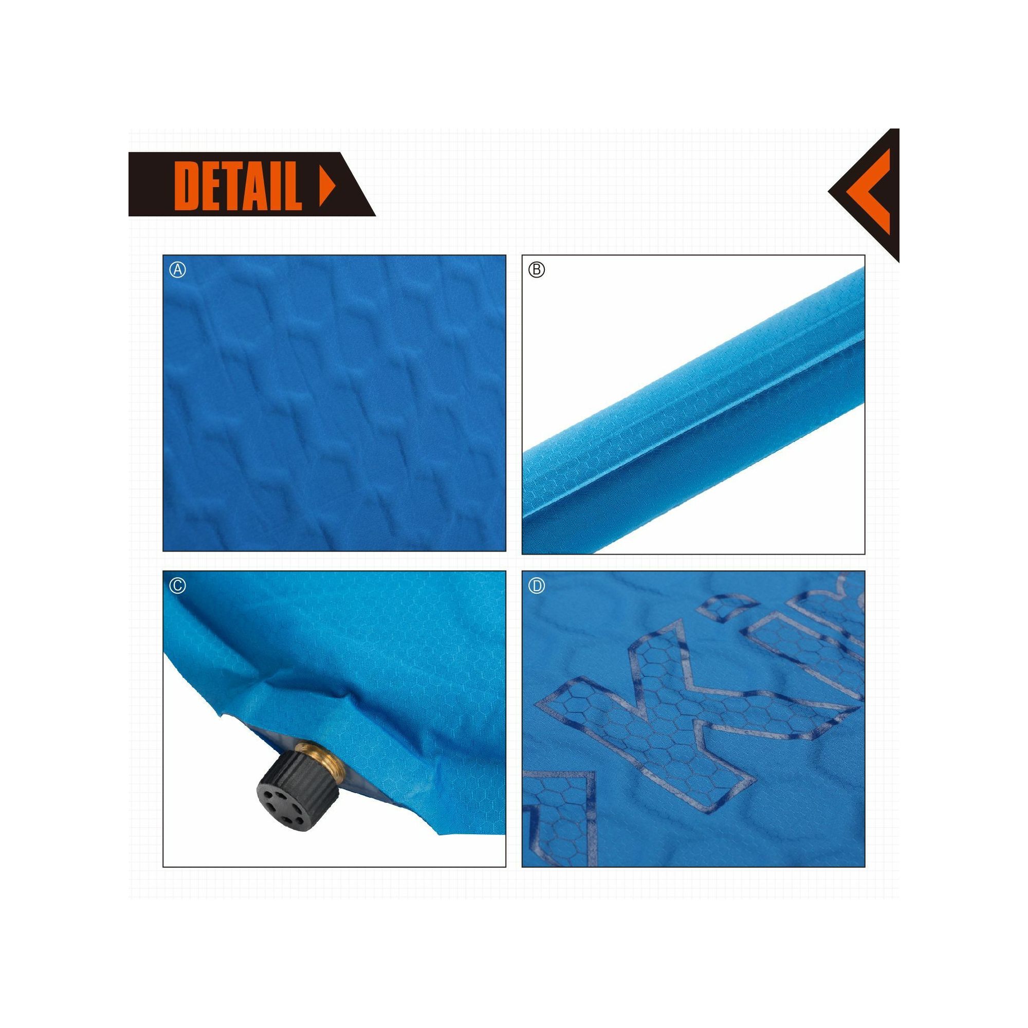 Tapis de camping autogonflant - Kingcamp - Bleu - 183 x 51 cm