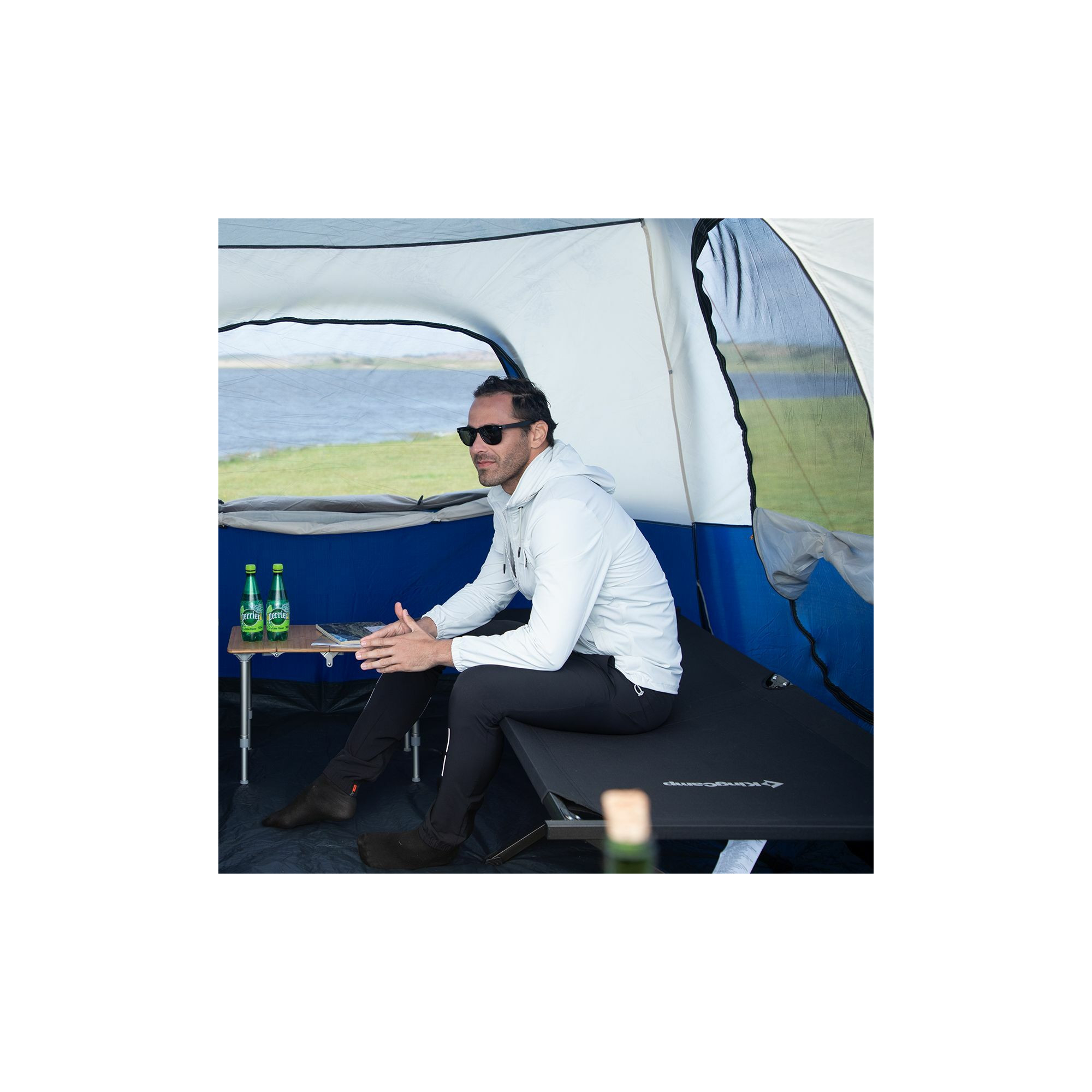 Lit de camp - Kingcamp - Vert - Sac de transport inclus - 205 x 75 x 46 cm