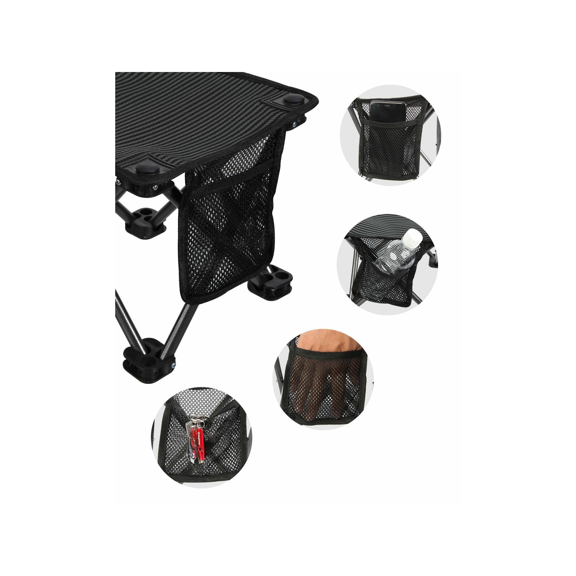 Mini tabouret pliable - Kingcamp - Noir - Sac de transport inclus