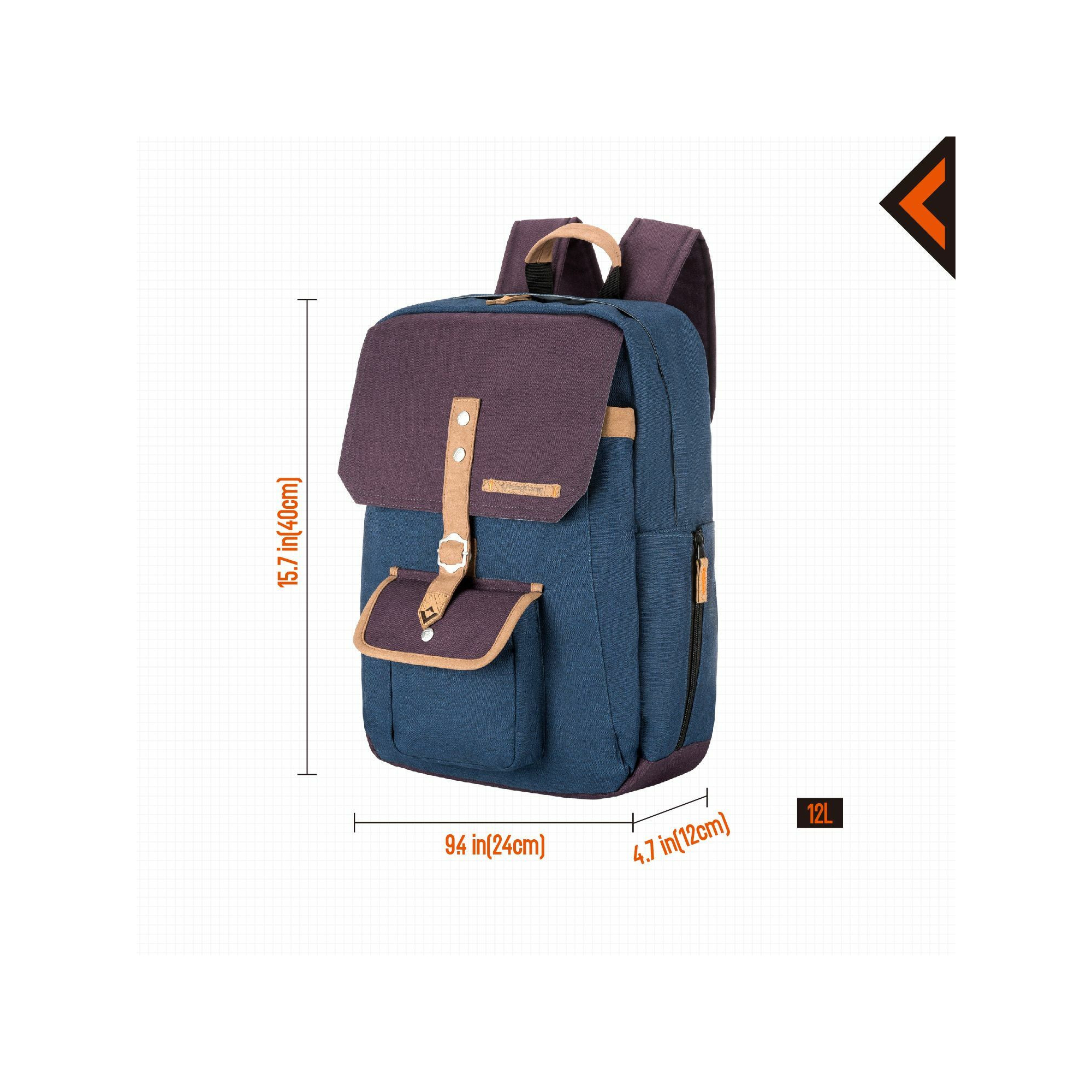 Sac à dos - Kingcamp - Modèle Glacier - Bleu - 12 Litres - 24 x 12 x 40 cm