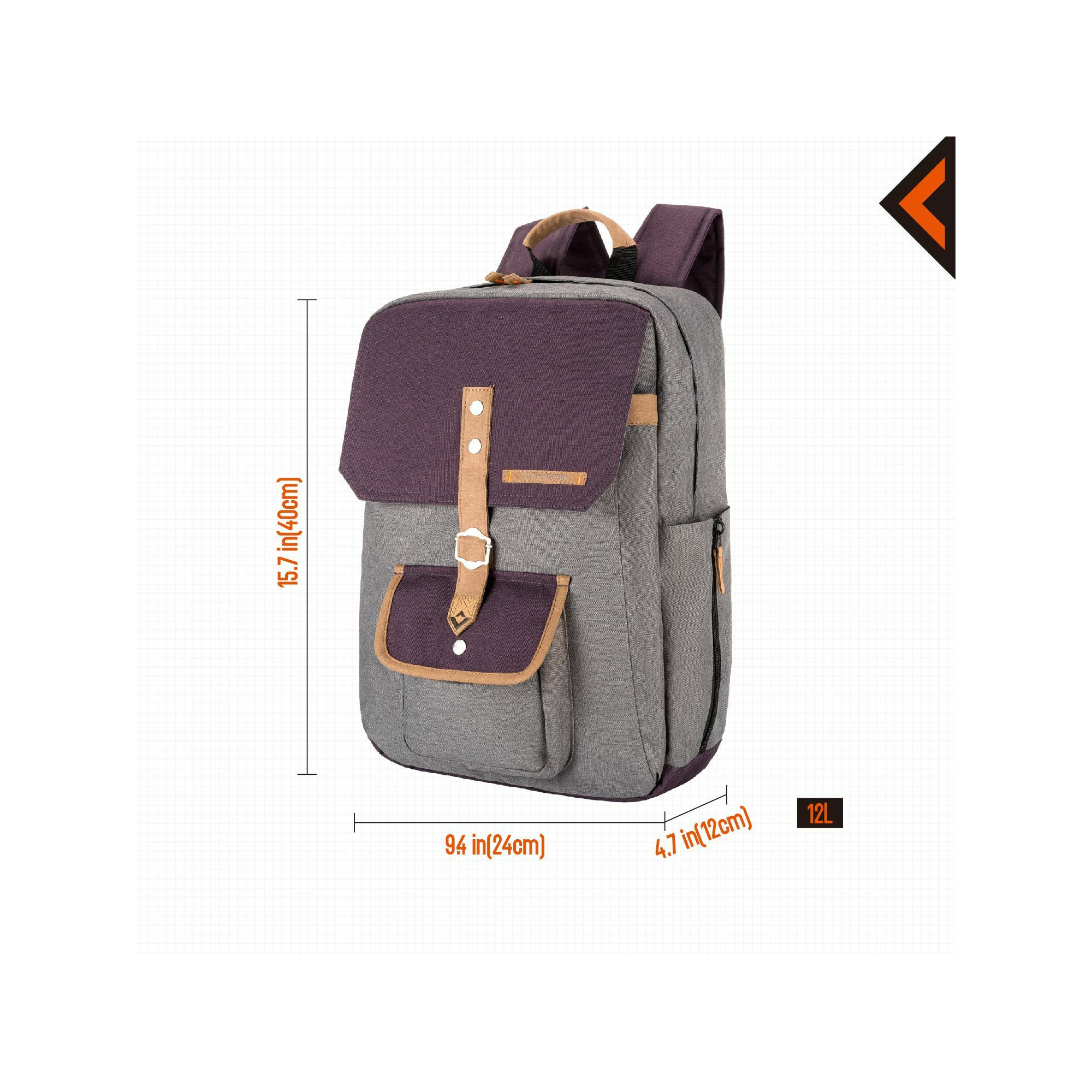 Sac à dos - Kingcamp - Modèle Glacier - Gris - 12 Litres - 24 x 12 x 40 cm