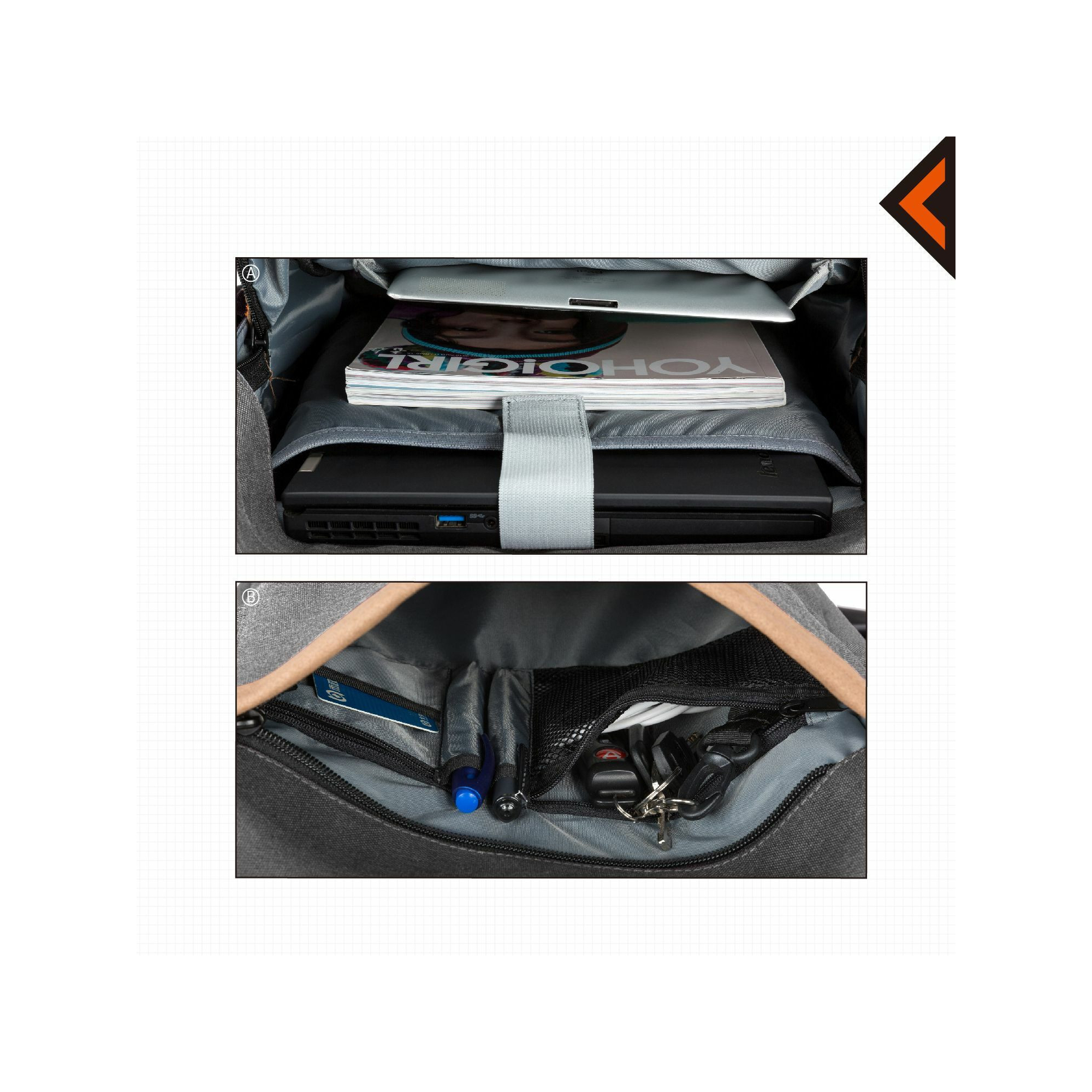 Sac à dos - Kingcamp - Modèle Glacier - Gris - 12 Litres - 24 x 12 x 40 cm