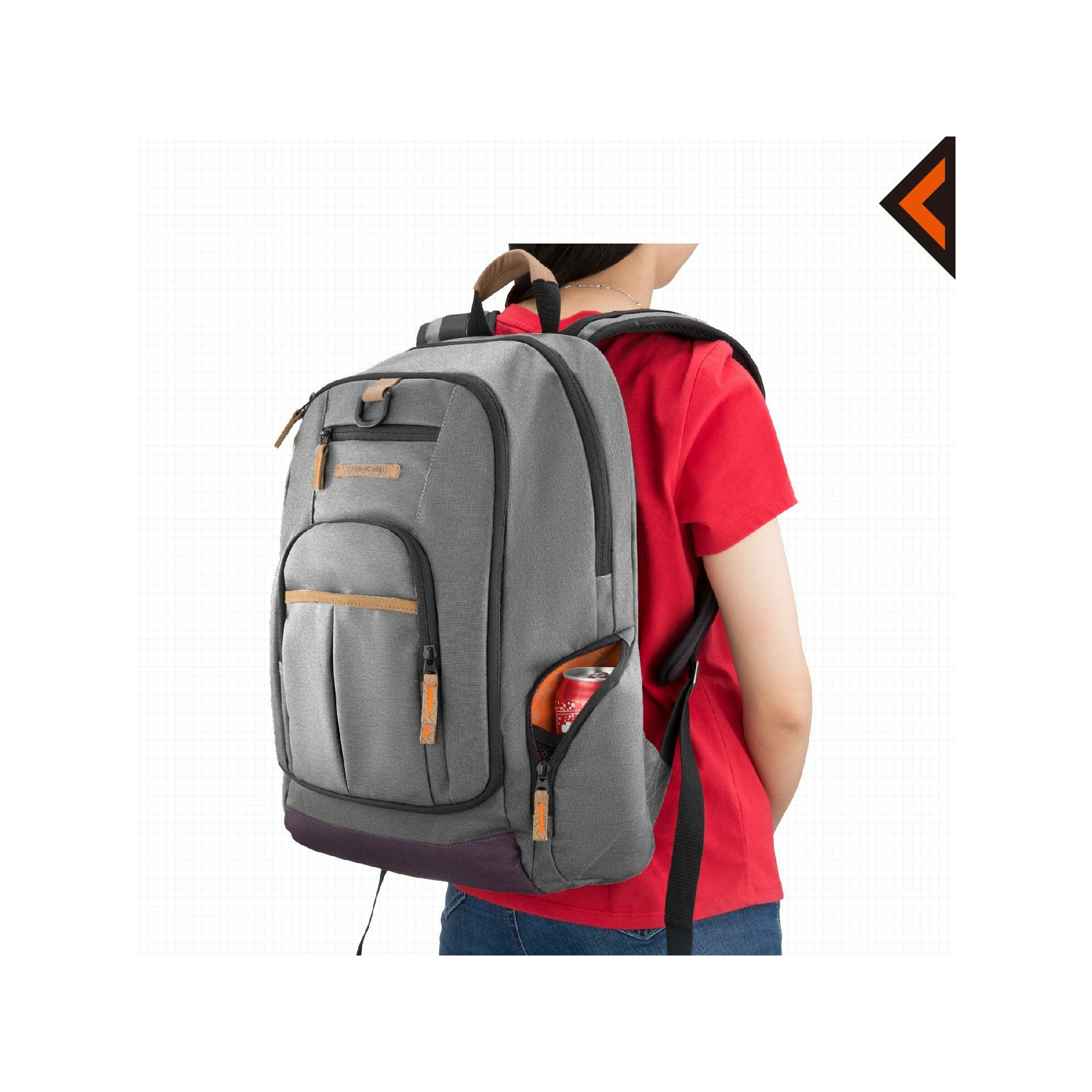 Sac à dos - Kingcamp - Modèle Arches - Gris - 35 x 15 x 48 cm