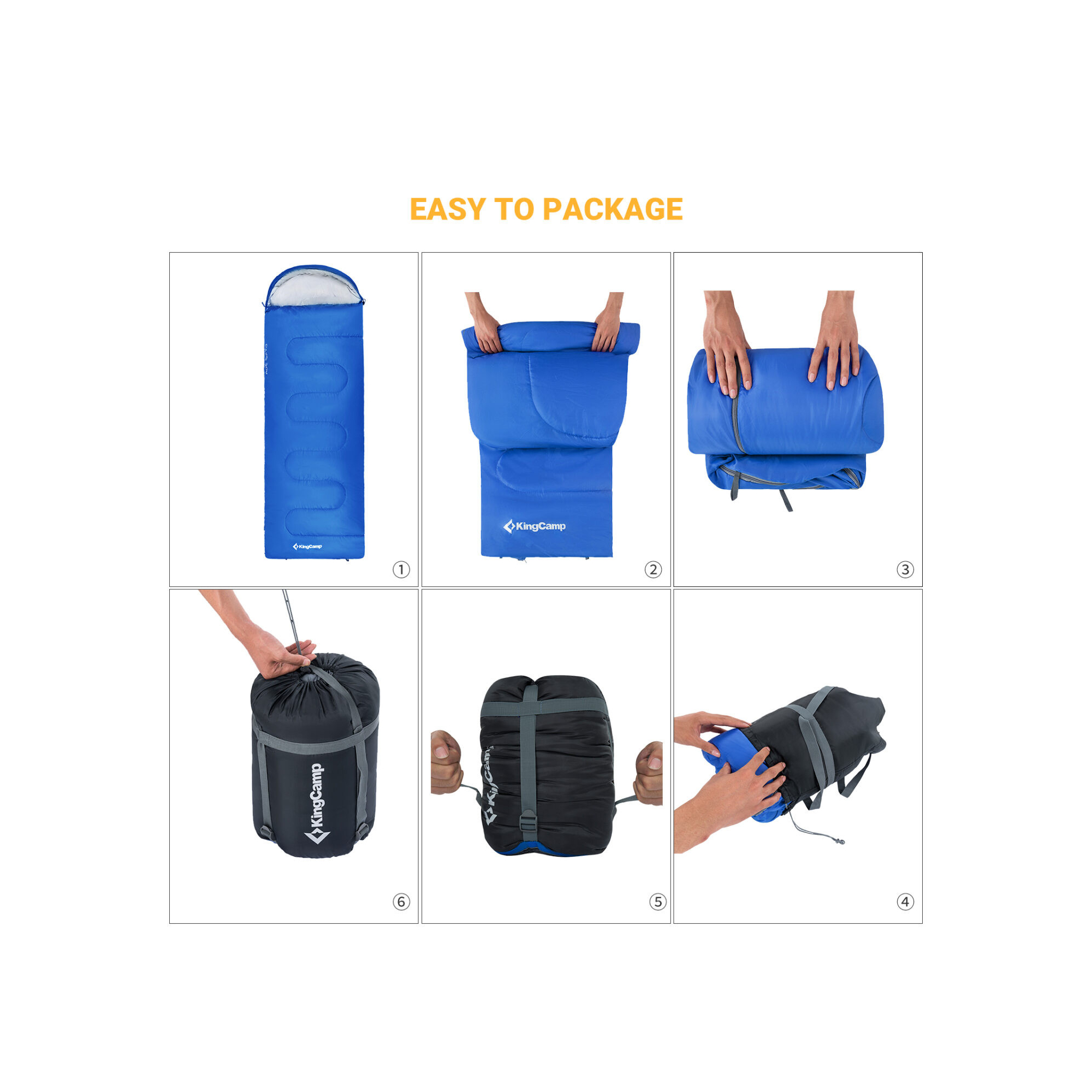 Sac de couchage - Kingcamp - Modèle Oasis 300 - Bleu - 190 x 75 cm
