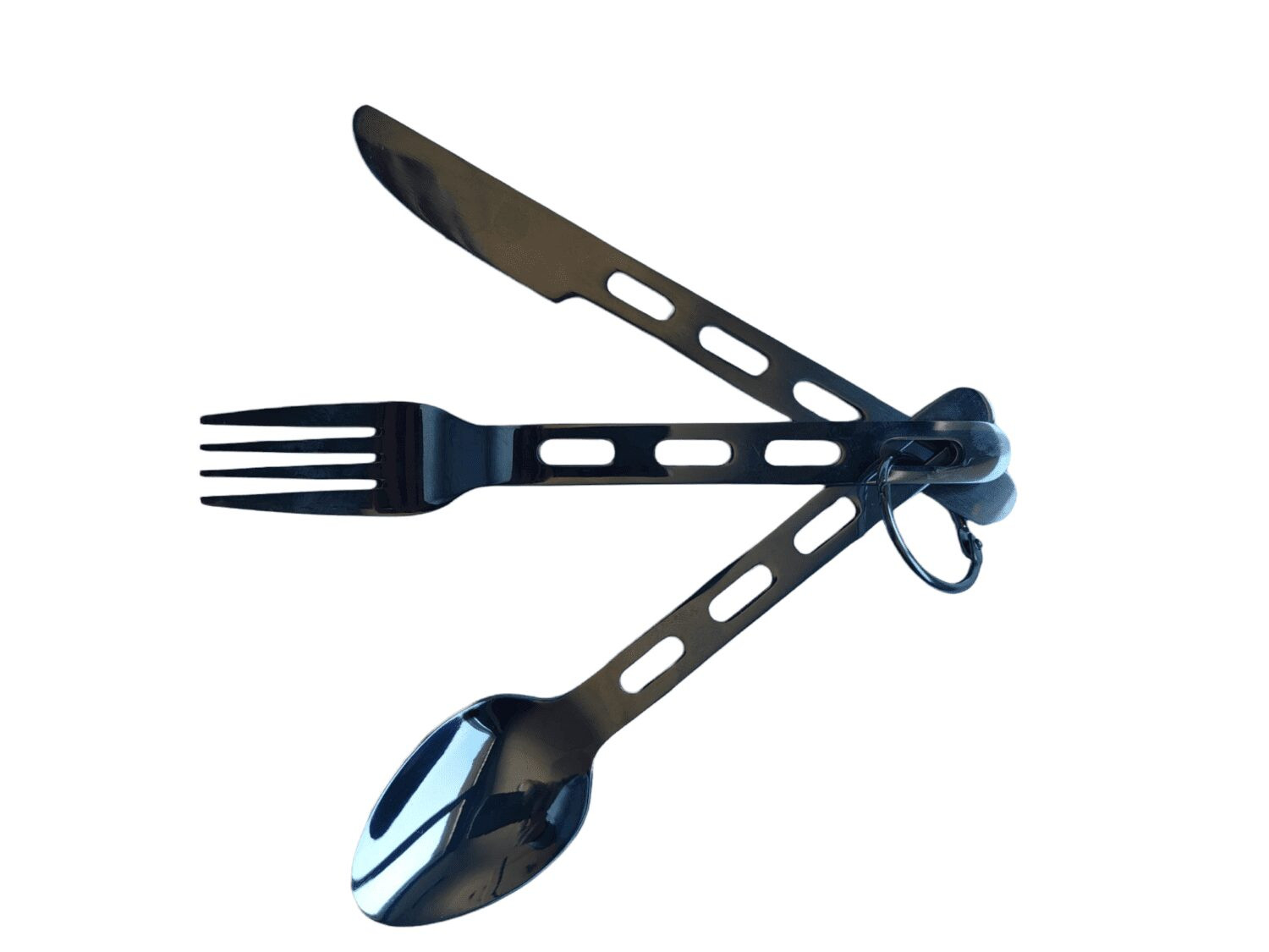 Set de couverts de camping  O 'camp - En acier - Anneau porte clés