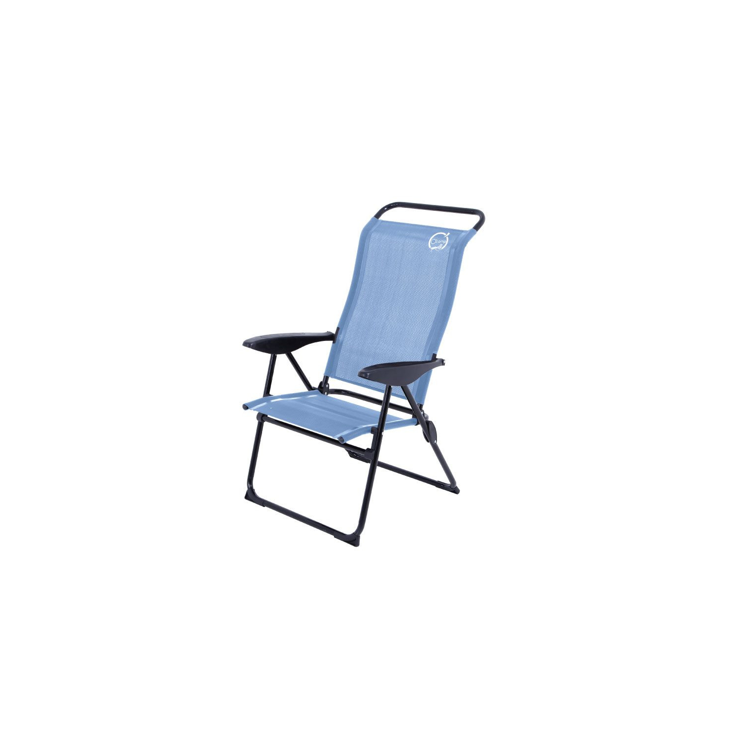 Fauteuil de camping 5 positions pliable - O'Camp - Bleu - Dimensions : 70 x 62 x 105 cm