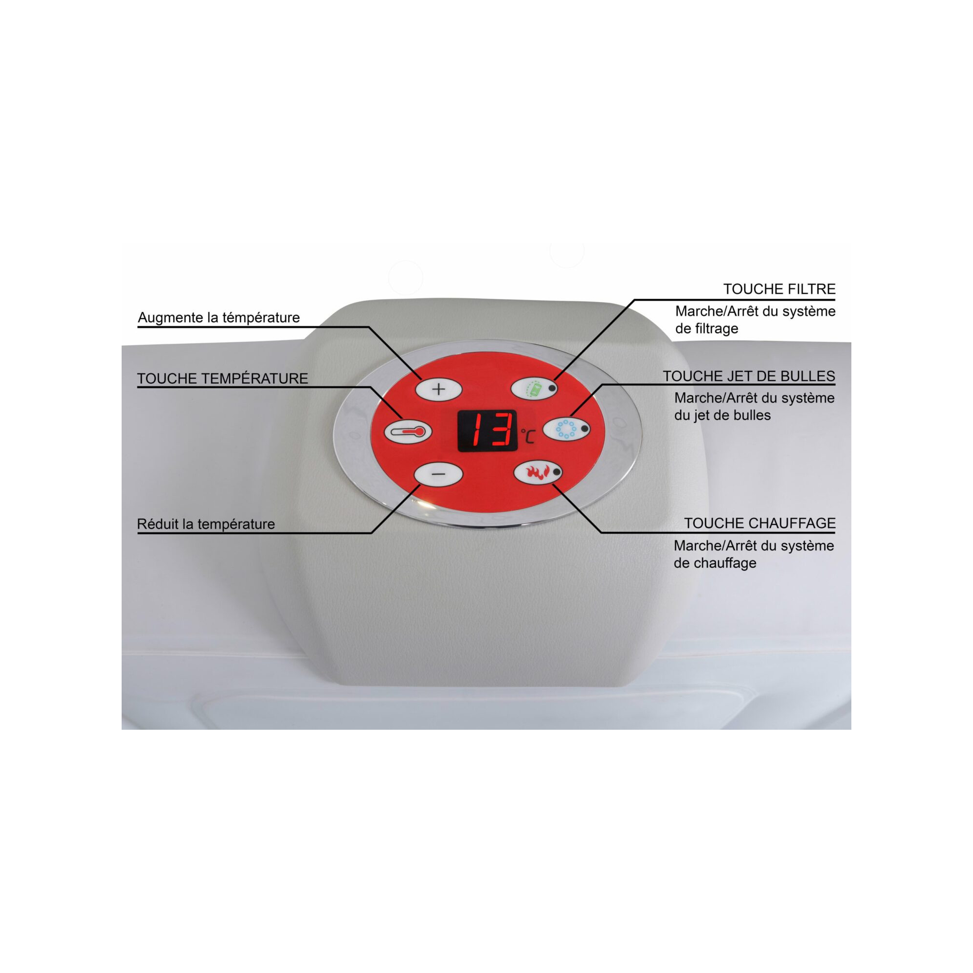 Spa gonflable 4 places rond - Ospazia - Pack incluant 2 reposes têtes + 1 porte gobelet + 4 filtres