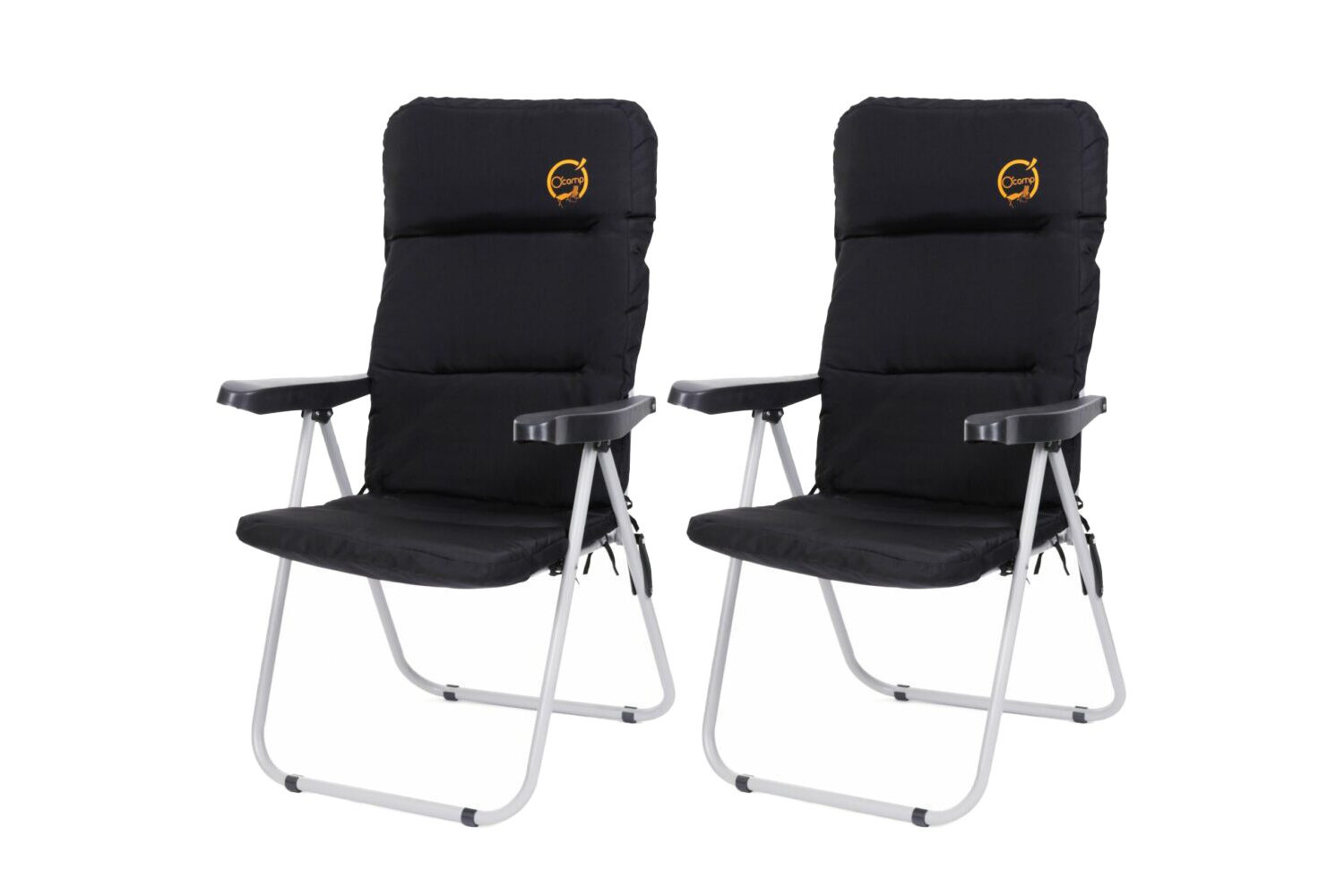 Lot de 2 fauteuils de camping confort pliables - O'Camp - Multipositions - 70 x 62 x 105 cm