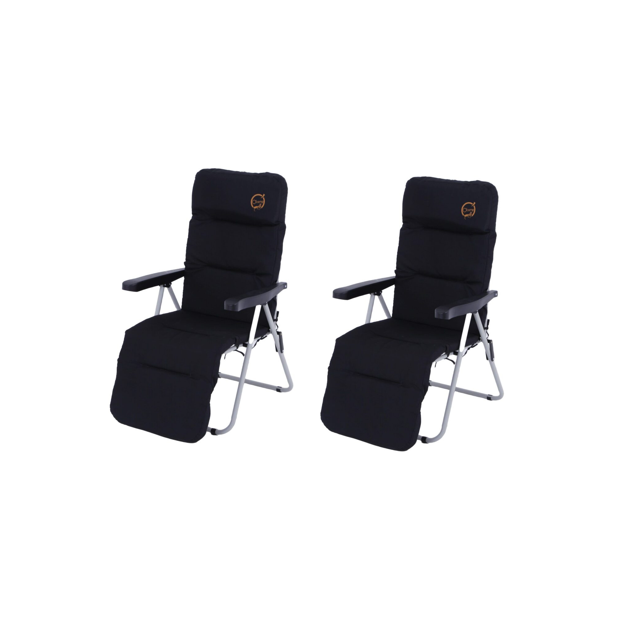 Lot de 2 fauteuils de camping relax pliables - O'camp - Multipositions - 62 x 92 x 105 cm
