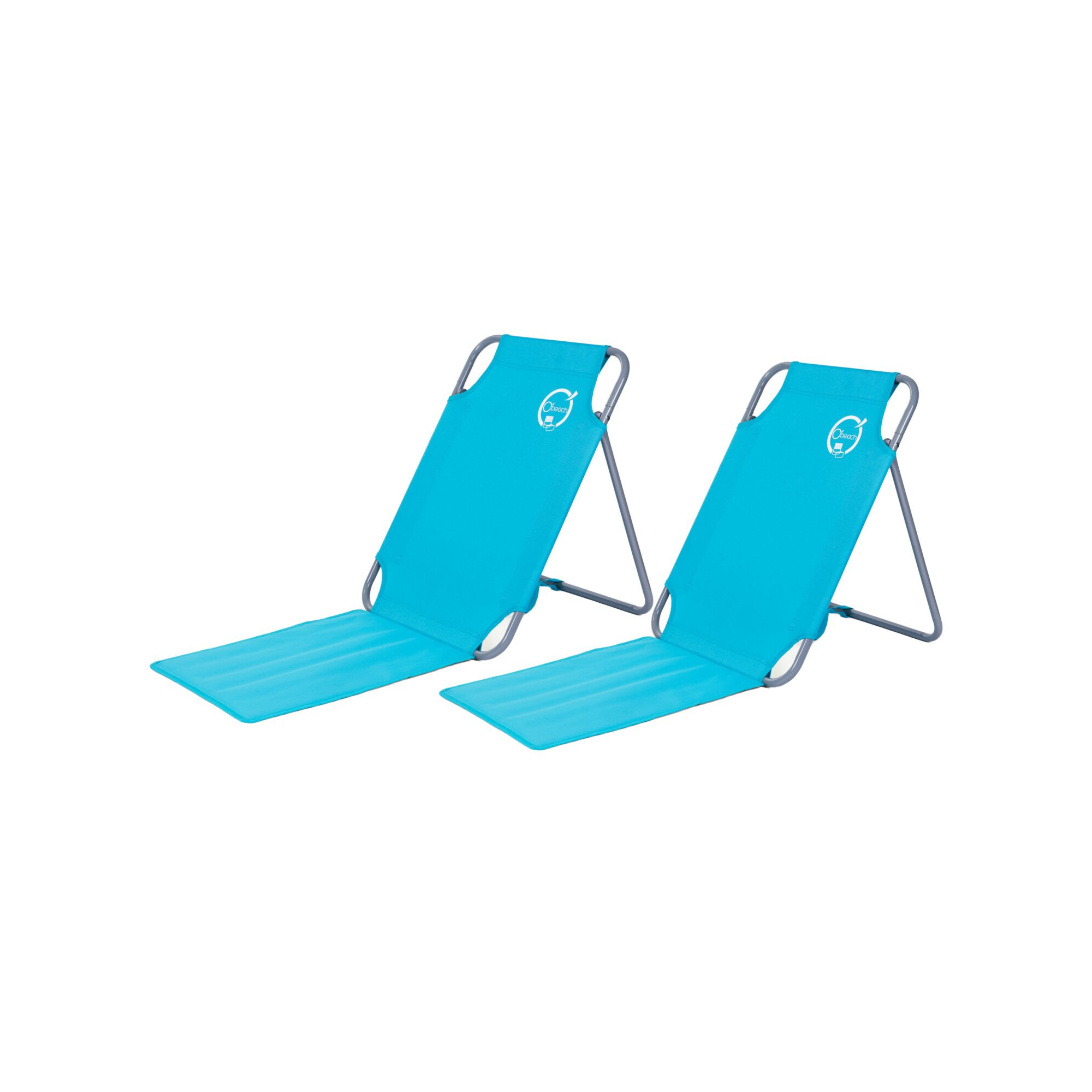 Lot de 2 chaises dossiers de plage pliables - O'Beach - Dimensions : 45 x 163  x 44 cm