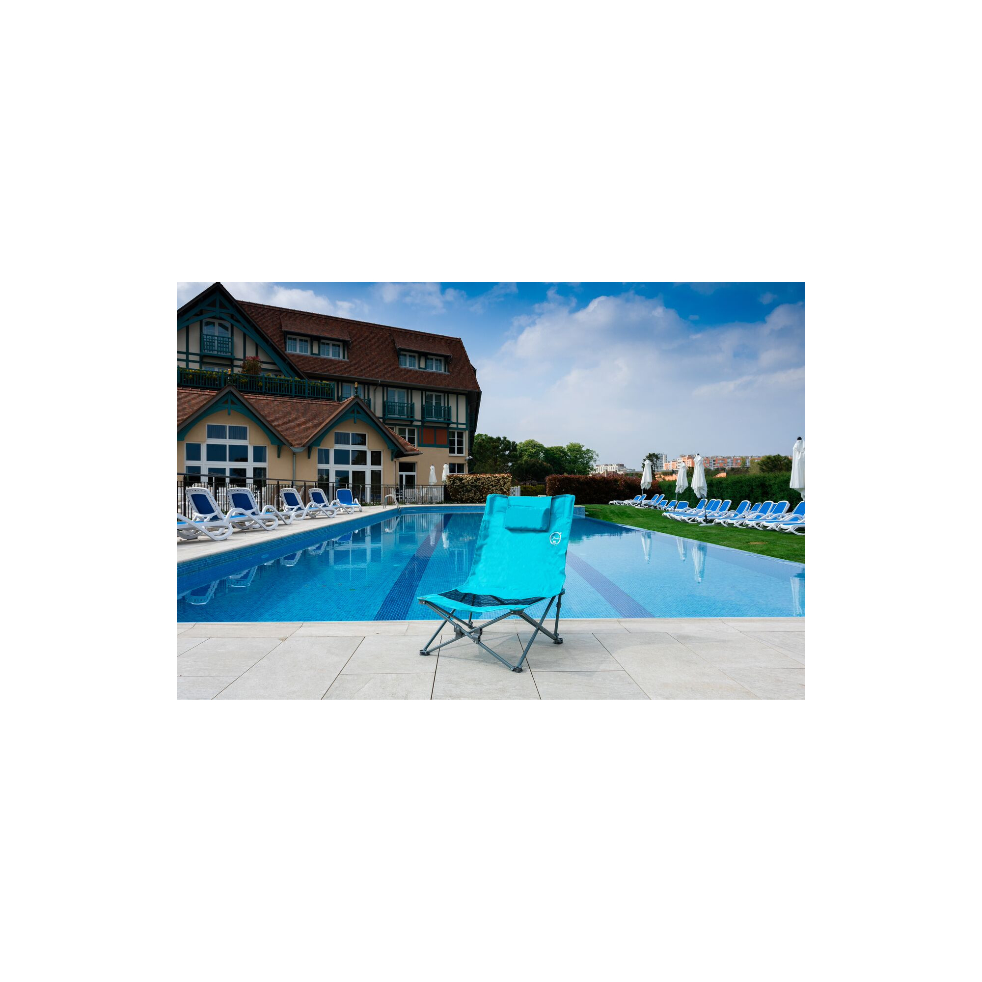 Lot de 2 sièges de plage pliables - O'Beach - Housse de transport inclus - 40 x 40 x 70 cm