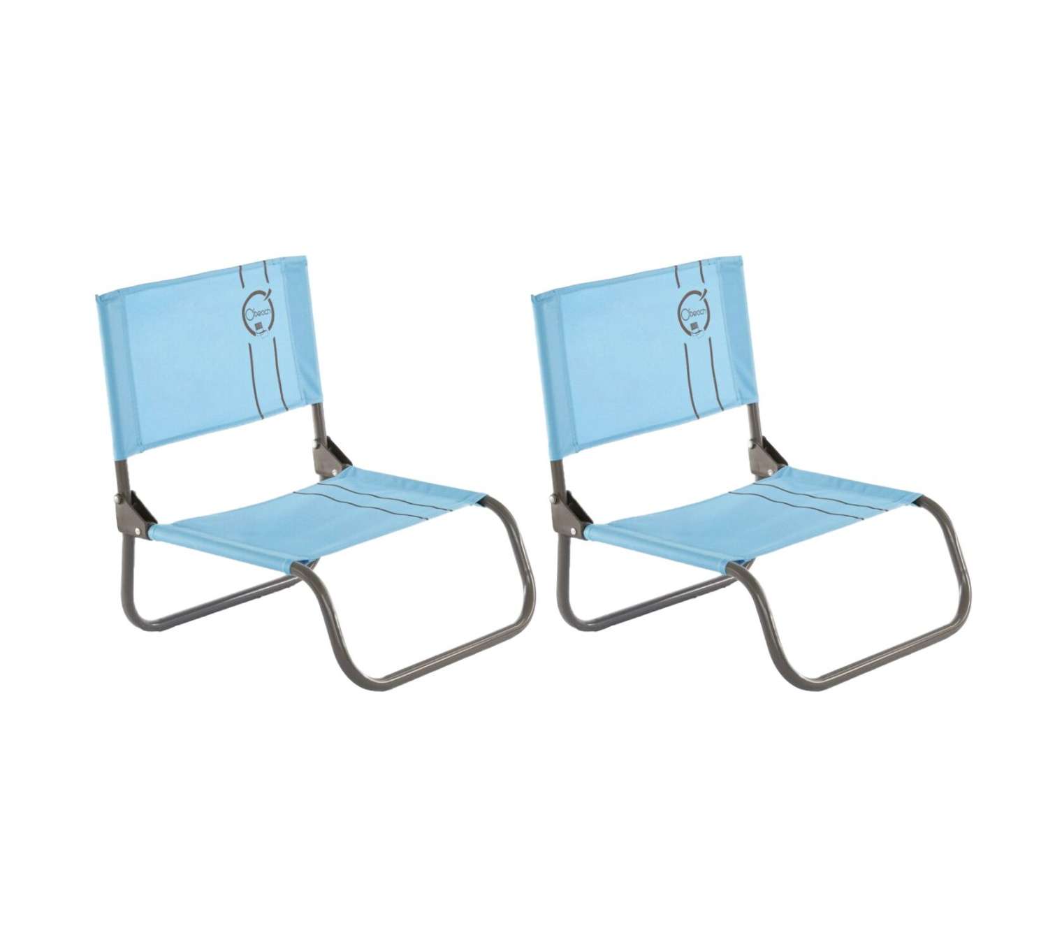 Lot de 2 chaises cale-dos de plage 1 pliure - O'Beach - Dimensions : 50 x 45 x 48 cm