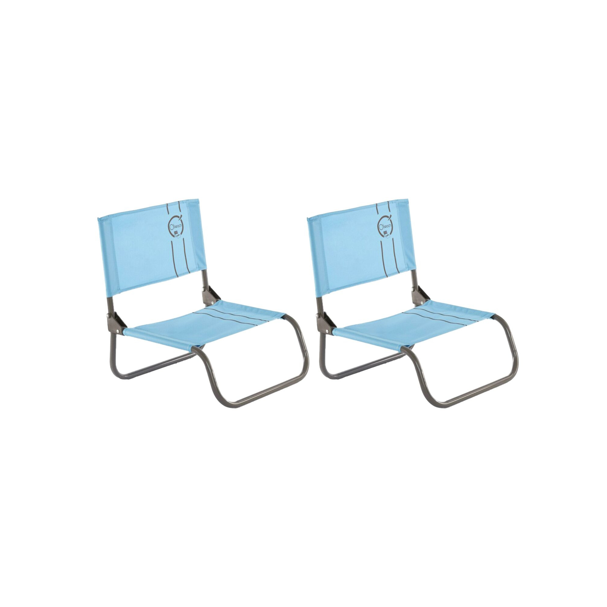 Lot de 2 chaises cale-dos de plage 1 pliure - O'Beach - Dimensions : 50 x 45 x 48 cm