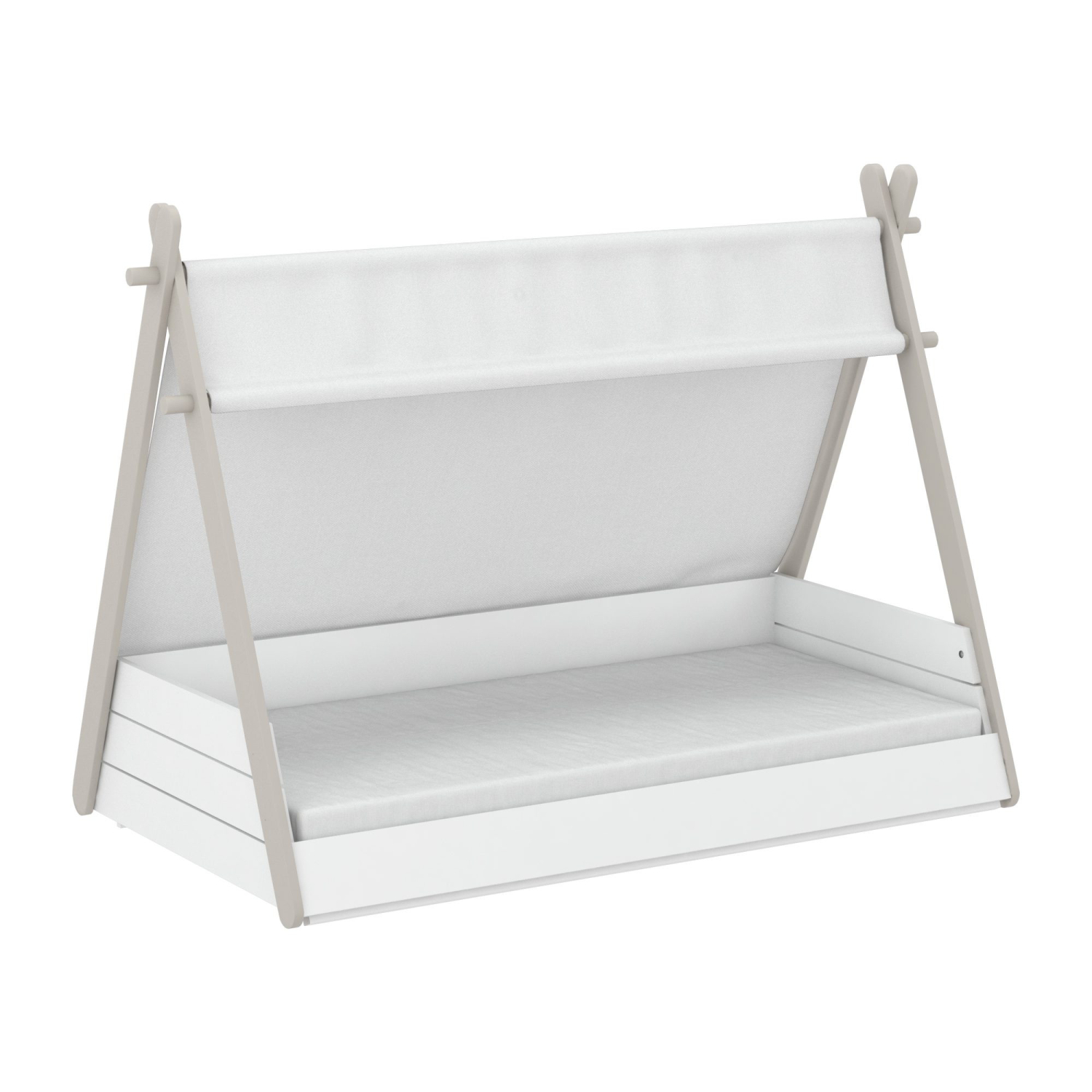 Lit enfant - DEMEYERE - Modèle Totem - Blanc et Beige - Dimensions : 70 x 140 cm