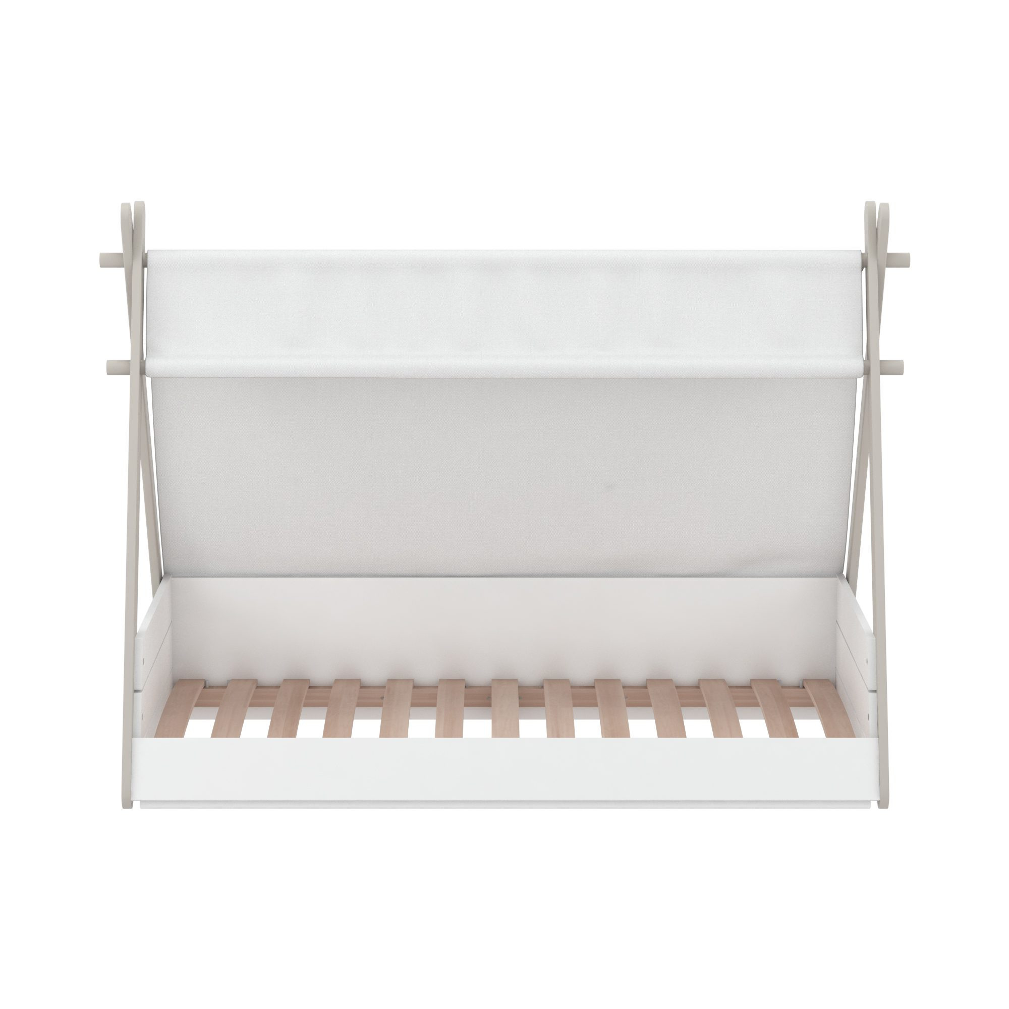 Lit enfant - DEMEYERE - Modèle Totem - Blanc et Beige - Dimensions : 70 x 140 cm