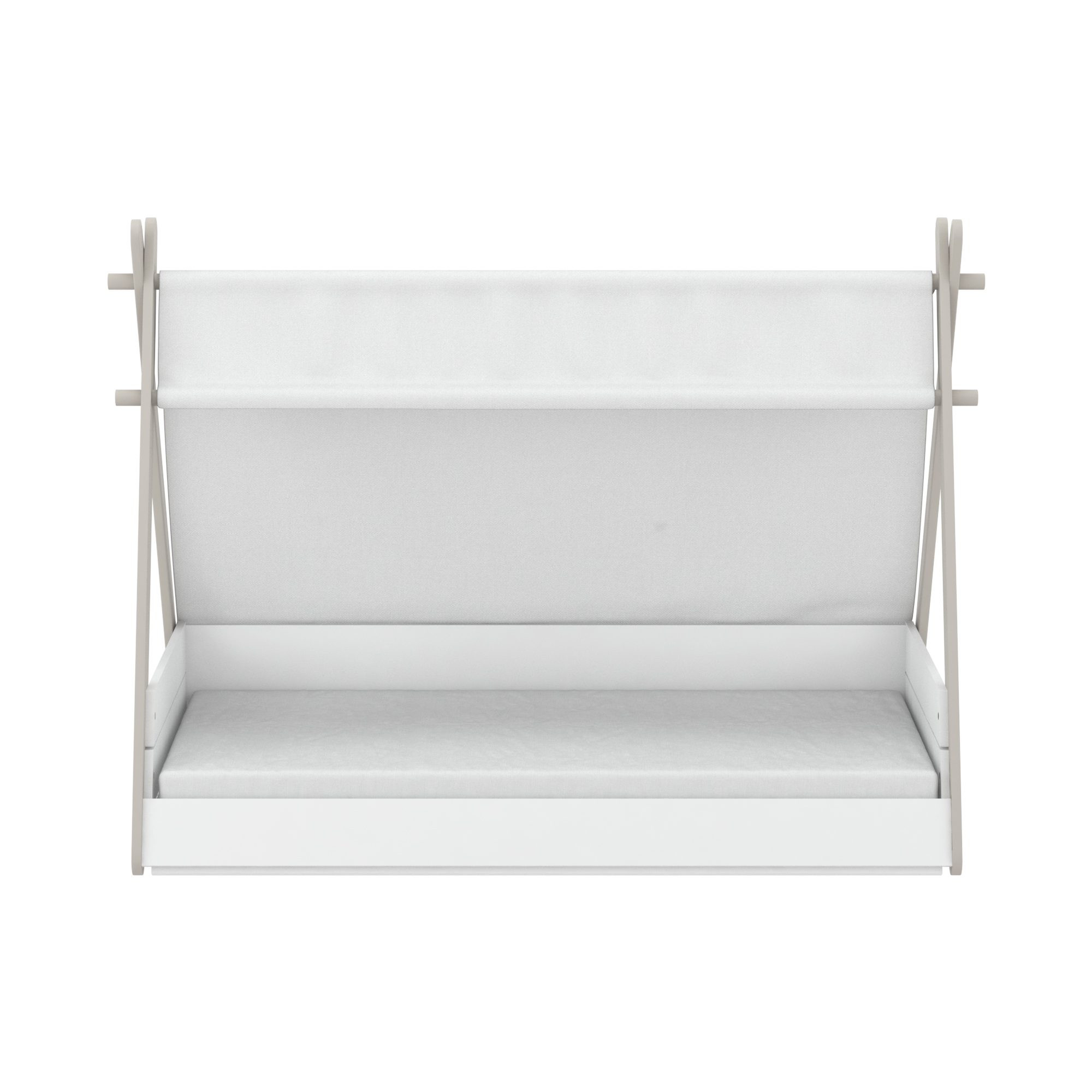 Lit enfant - DEMEYERE - Modèle Totem - Blanc et Beige - Dimensions : 70 x 140 cm