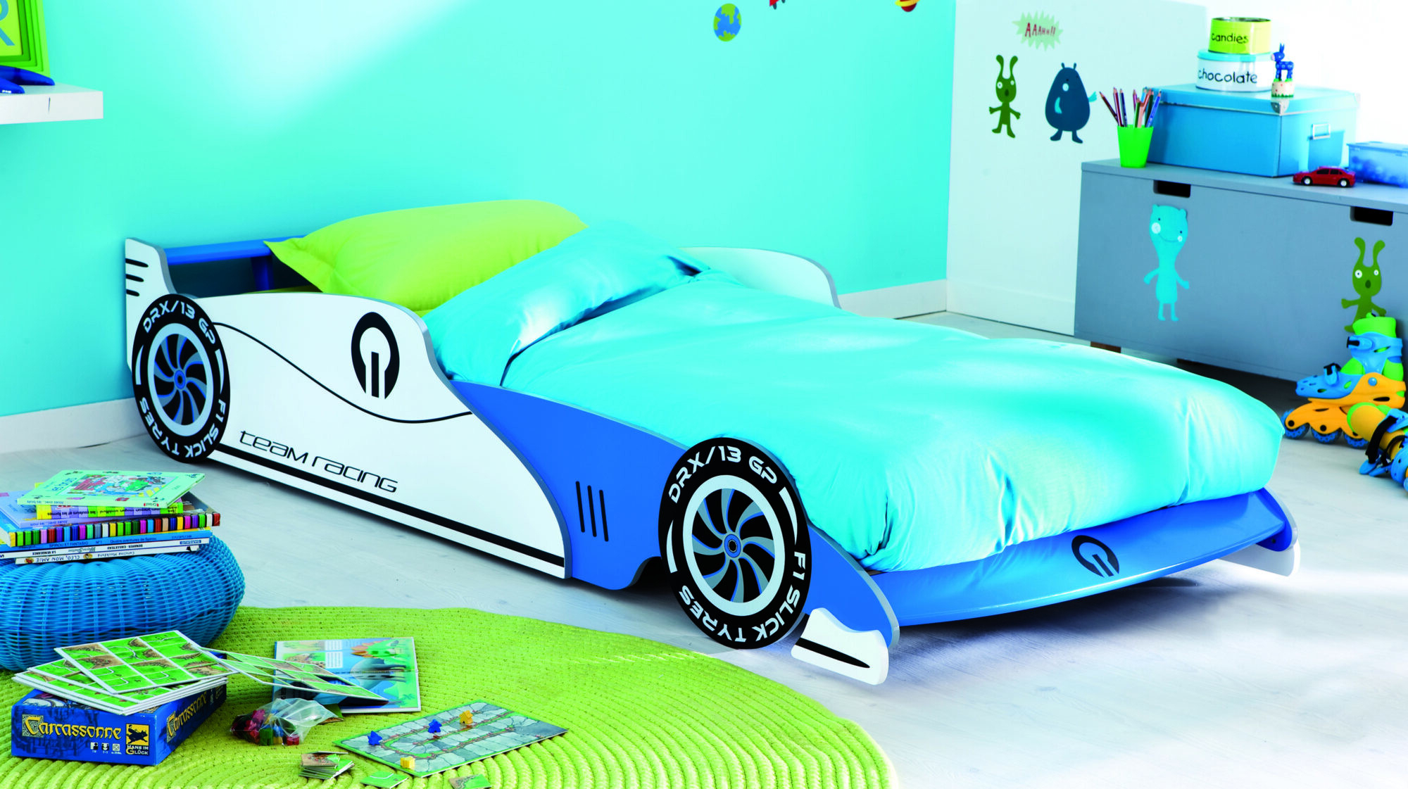 Lit voiture extensible GRAND PRIX 90x190/200 cm