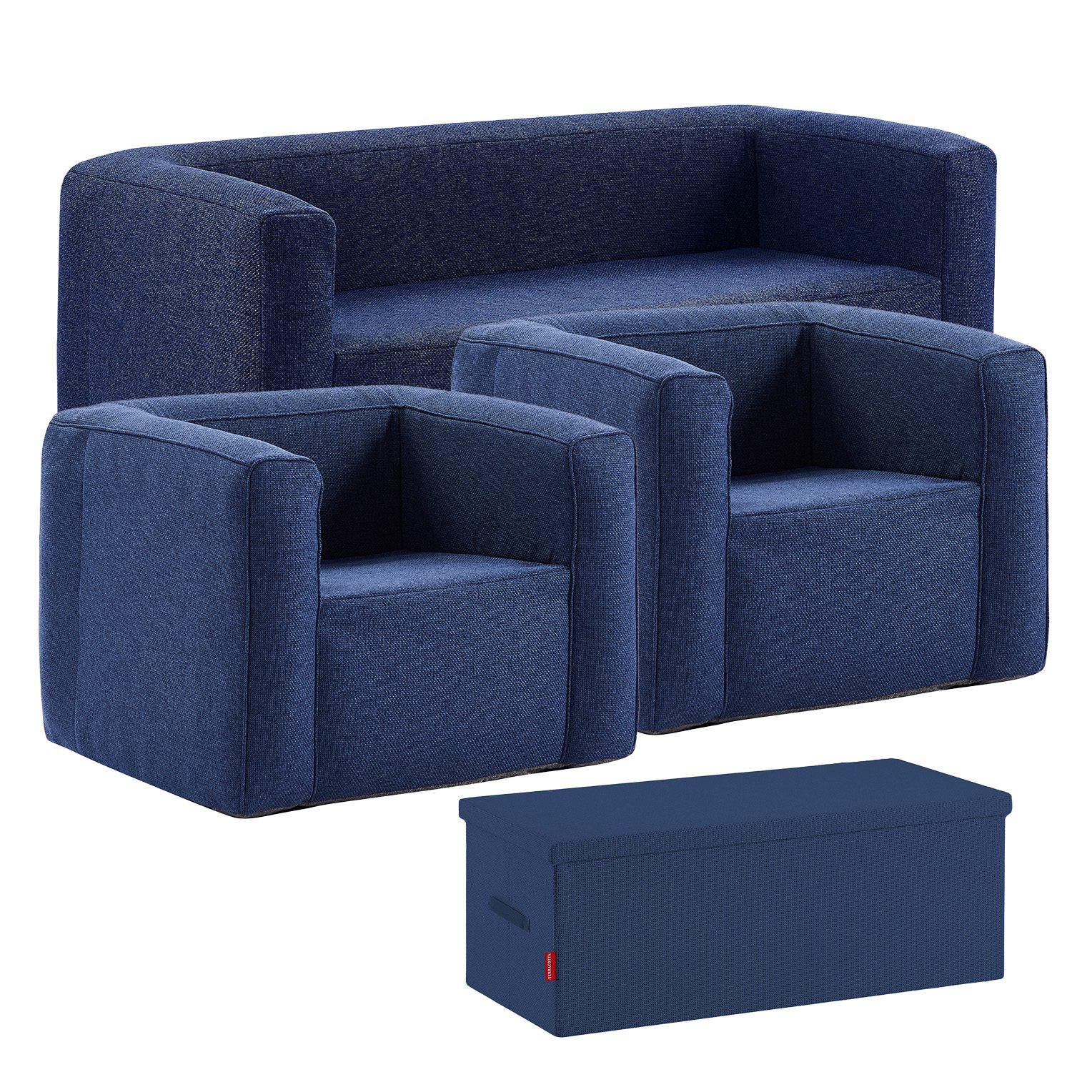 Salon gonflable 5 places - Terracotta - Intérieur et extérieur - Bleu