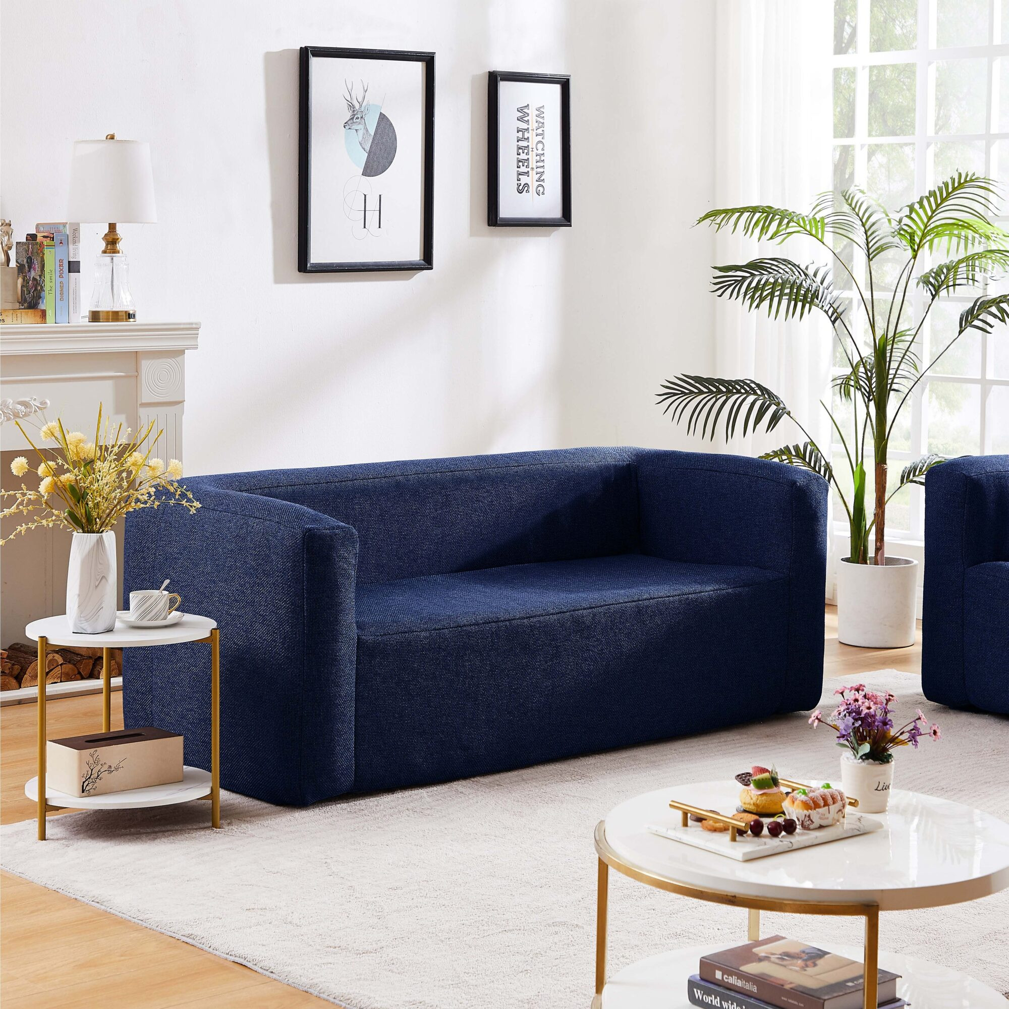 Salon gonflable 5 places - Terracotta - Intérieur et extérieur - Bleu