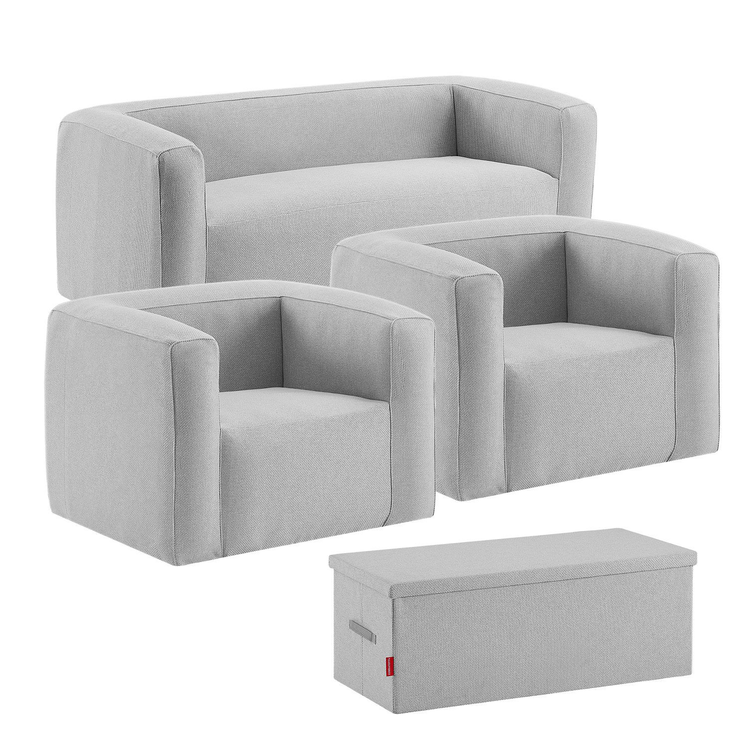 Salon gonflable 5 places - Terracotta - Intérieur et extérieur - Gris clair