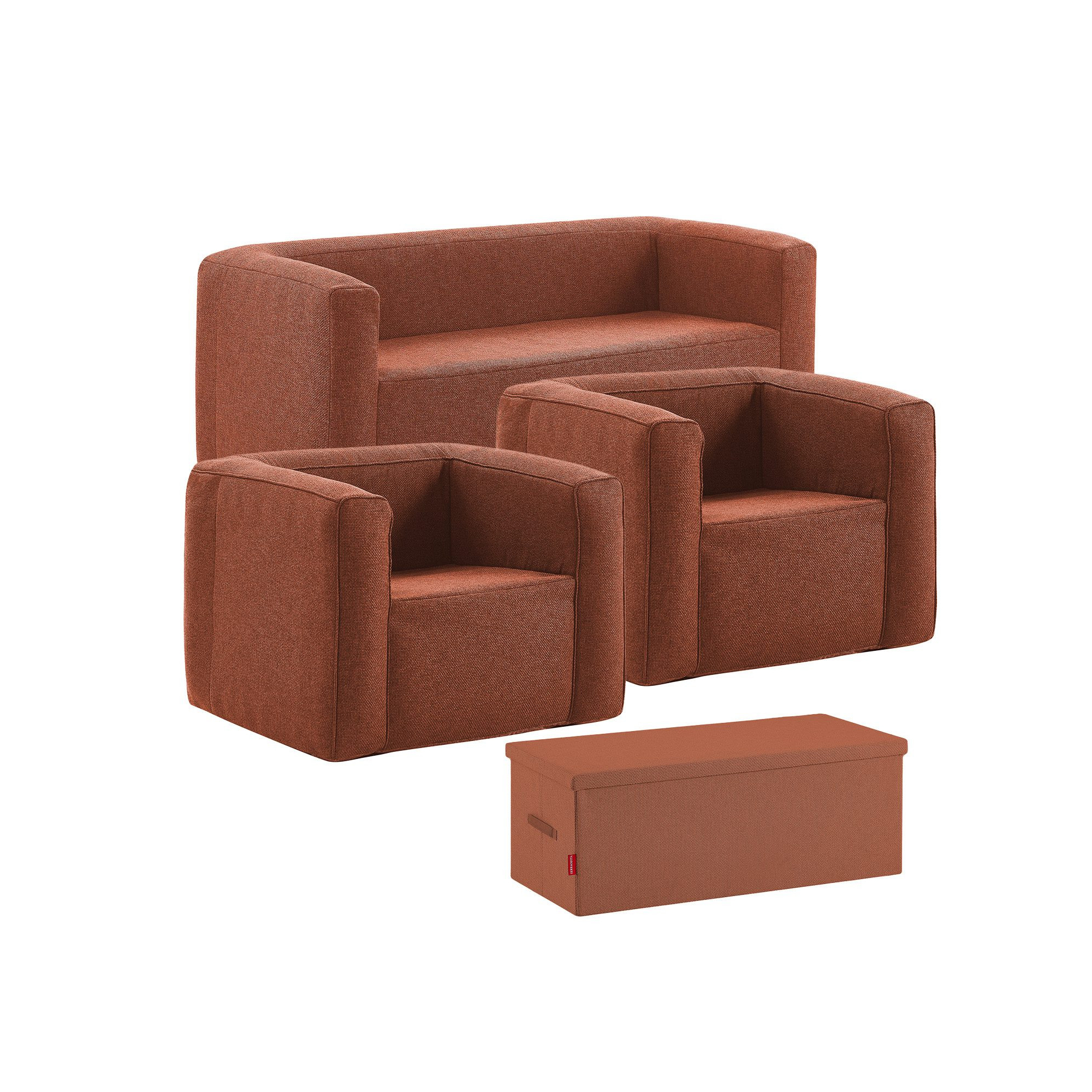 Salon gonflable 5 places - Terracotta - Intérieur et extérieur - Rouge