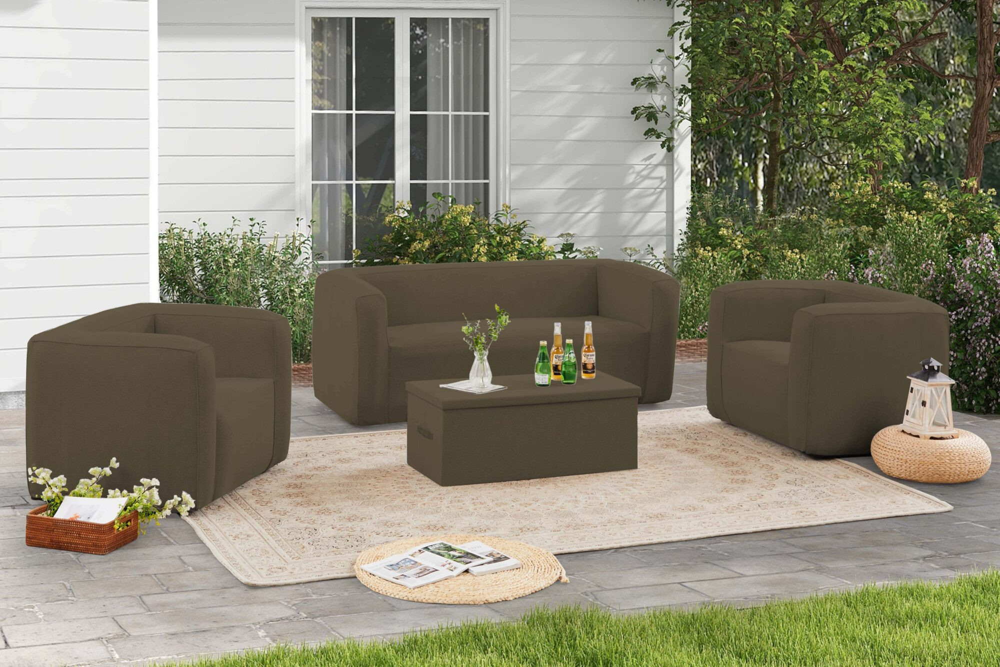 Fauteuil gonflable Terracotta - Intérieur et extérieur - Couleur Camel