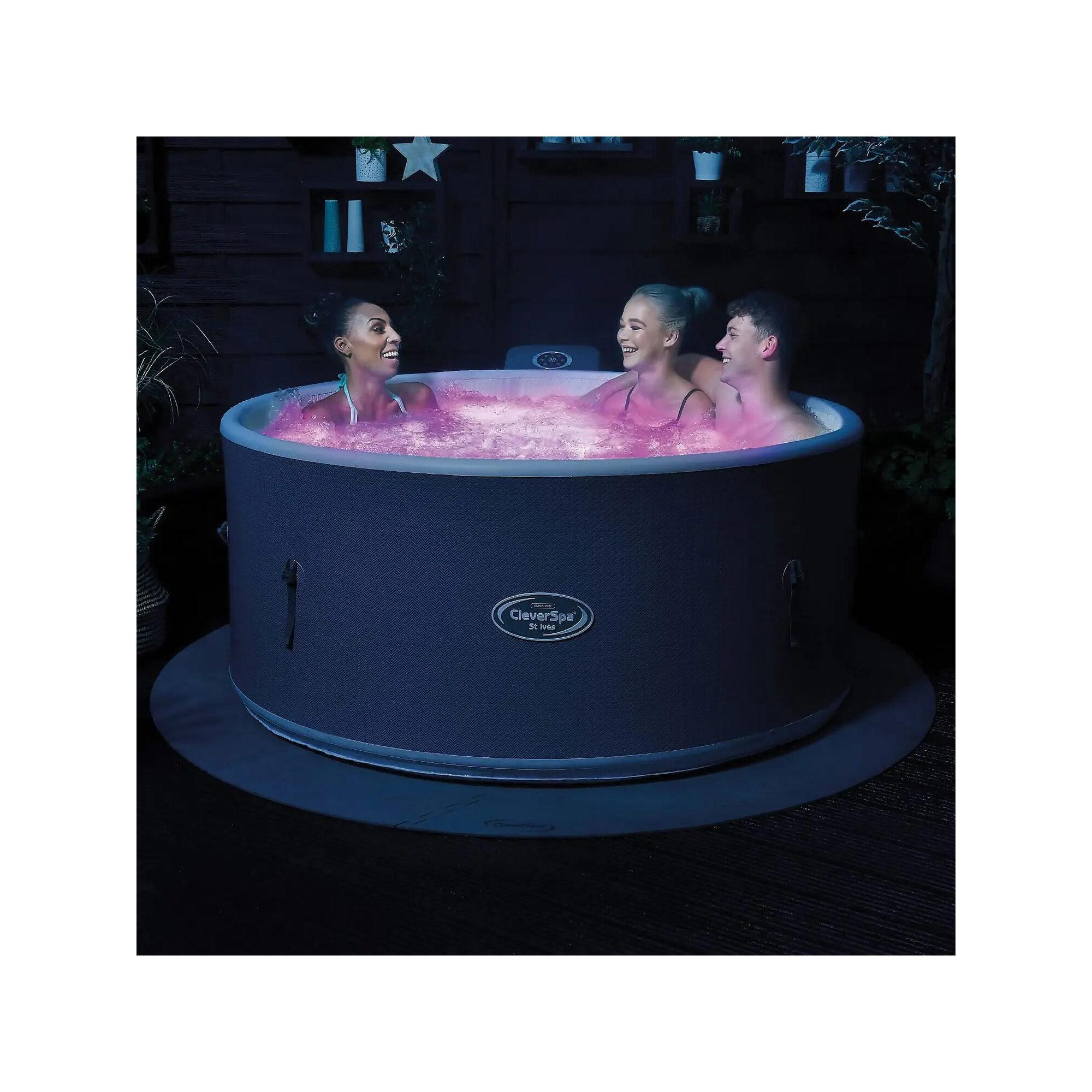 Spa gonflable 5 places rond en Dropstitch - Clever Spa - Diamètre : 200 cm - Filtre et bâche inclus