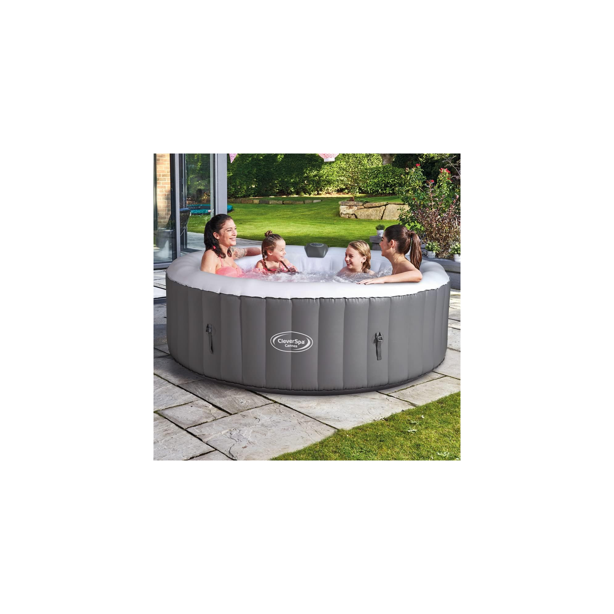 Spa gonflable 6 places rond - CleverSpa modèle Cannes - Diamètre : 208 cm - Filtre et bâche inclus