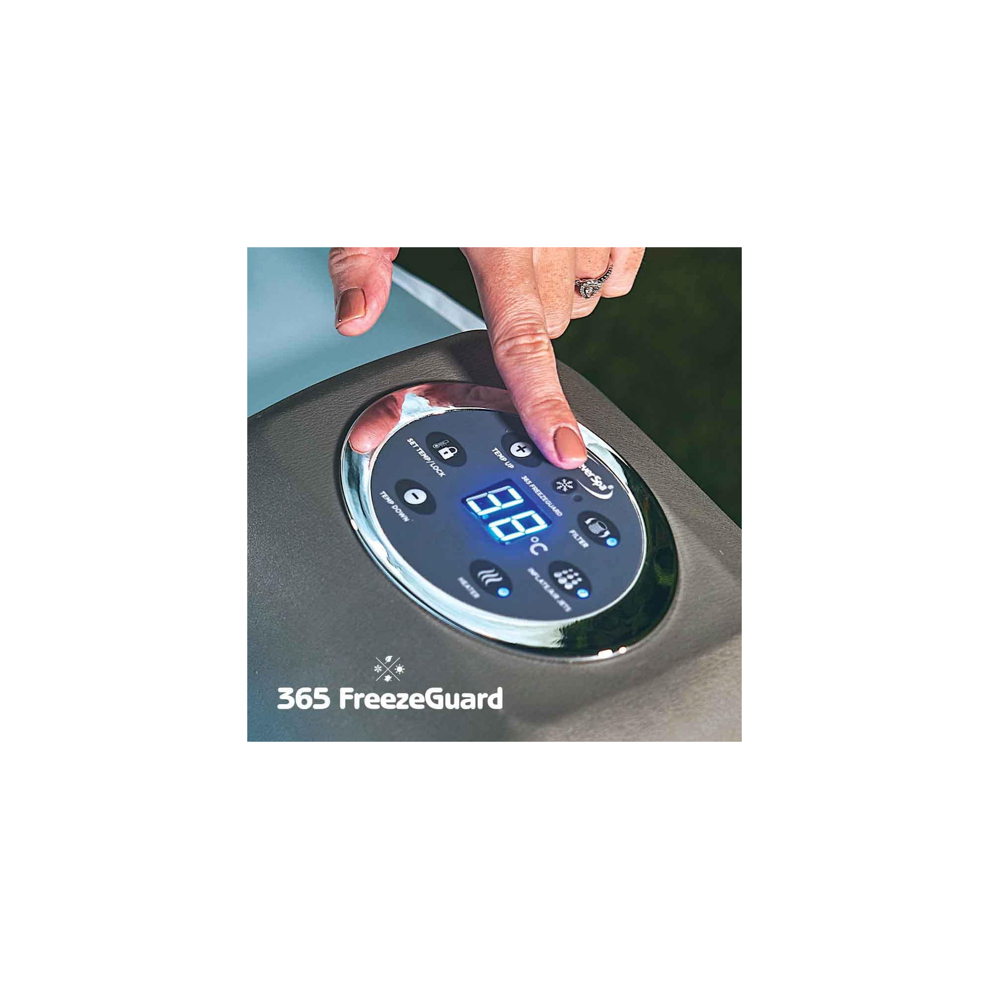 Spa gonflable 6 places rond - CleverSpa modèle Cannes - Diamètre : 208 cm - Filtre et bâche inclus