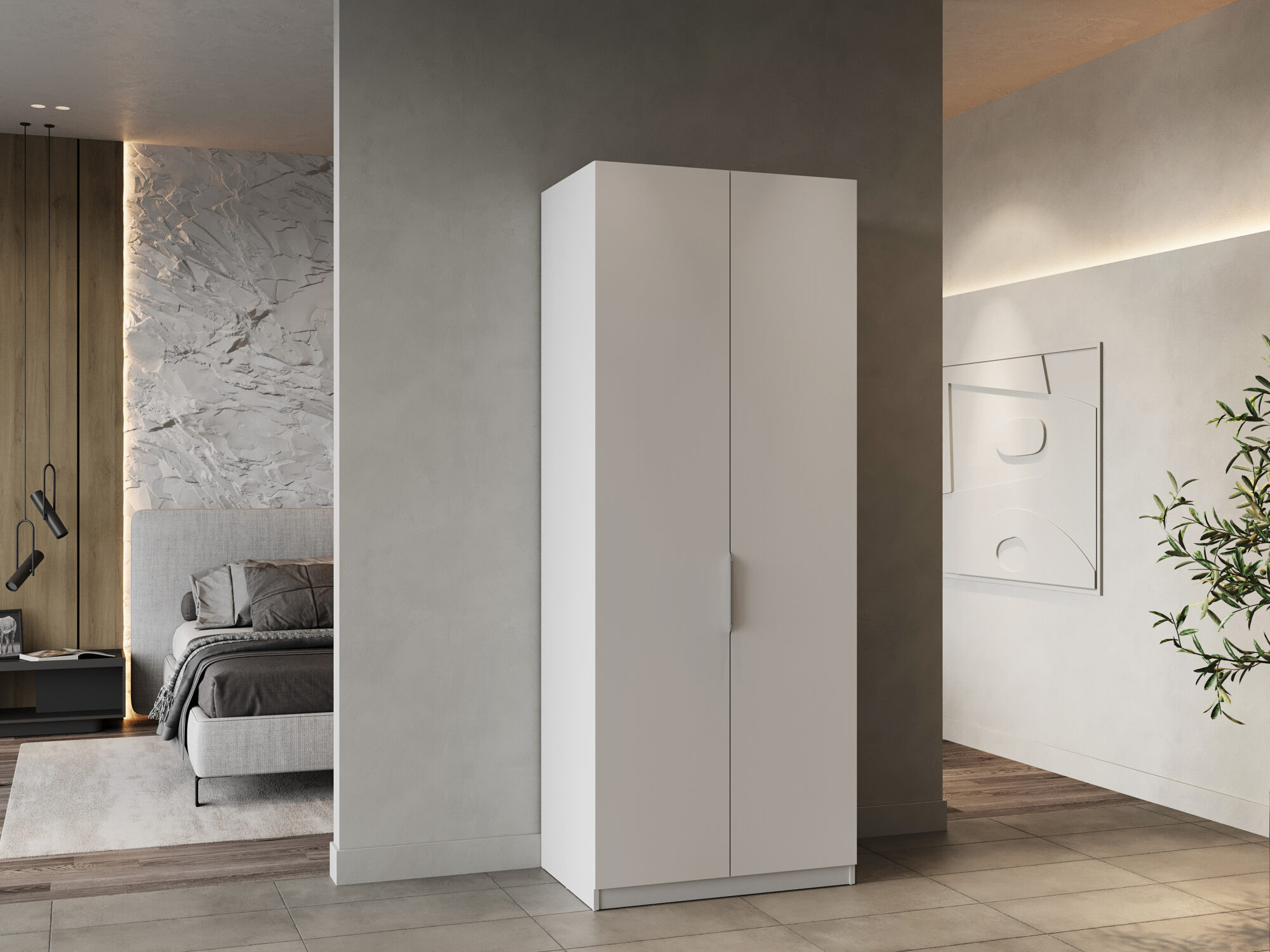 Armoire 2 portes - GHOST - Blanc - 79,4 x 51,1 x 203 cm - DEMEYERE