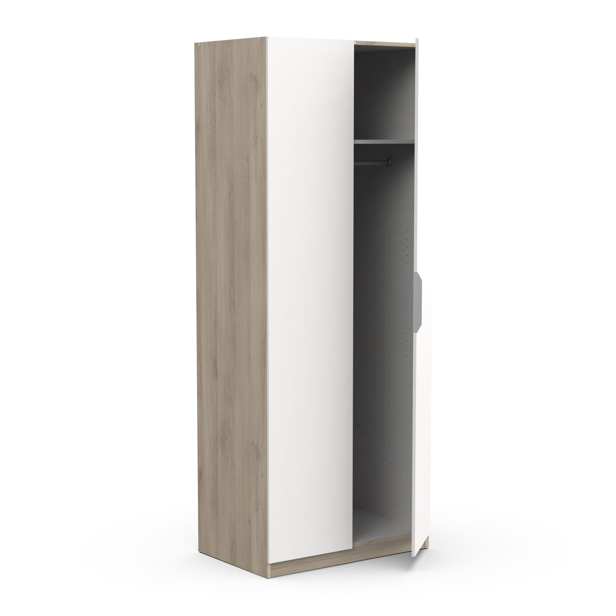 Armoire 2 portes - GHOST - Blanc et Chêne -79,4 x 51,1 x 203 cm - DEMEYERE
