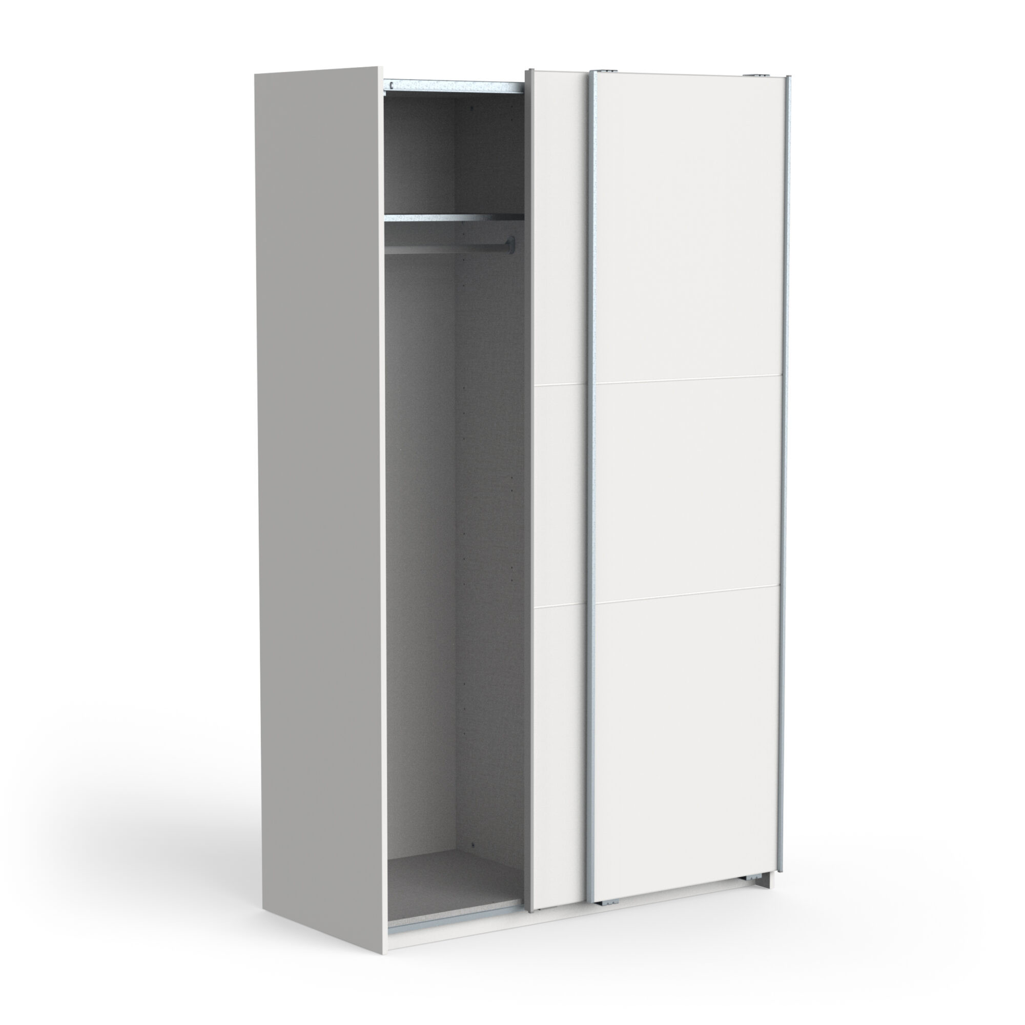 Armoire 2 portes coulissantes - GHOST - Blanc - 116,5 x 59,8 x 203 cm - DEMEYERE