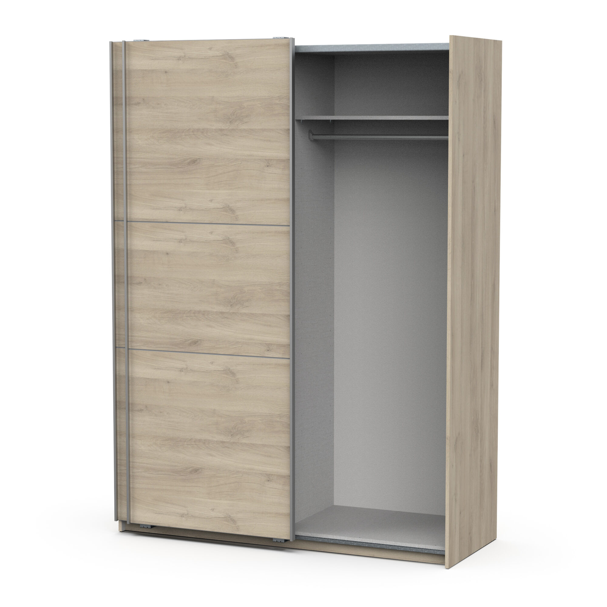 Armoire 2 portes coulissantes - GHOST - Chêne - 148 x 59,9 x 203 cm - DEMEYERE