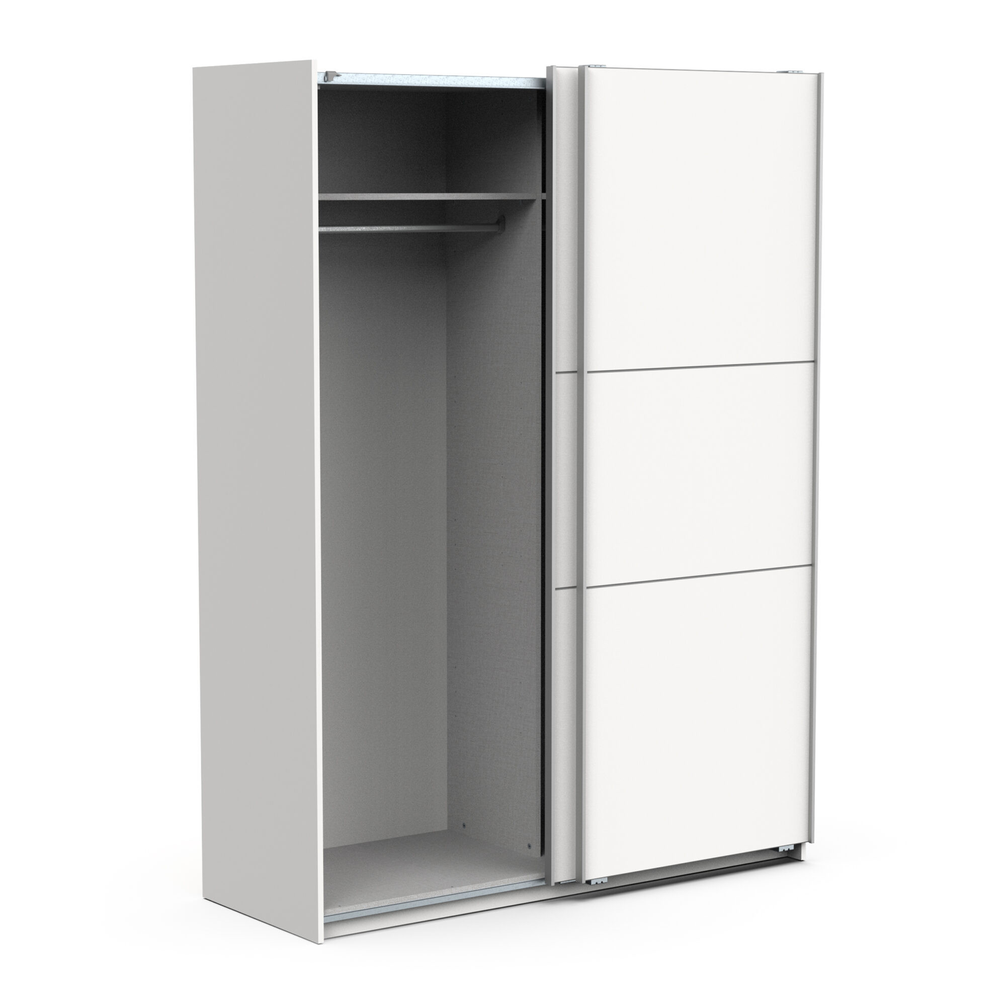 Armoire 2 portes coulissantes - GHOST - Blanc - 148 x 59,9 x 203 cm - DEMEYERE
