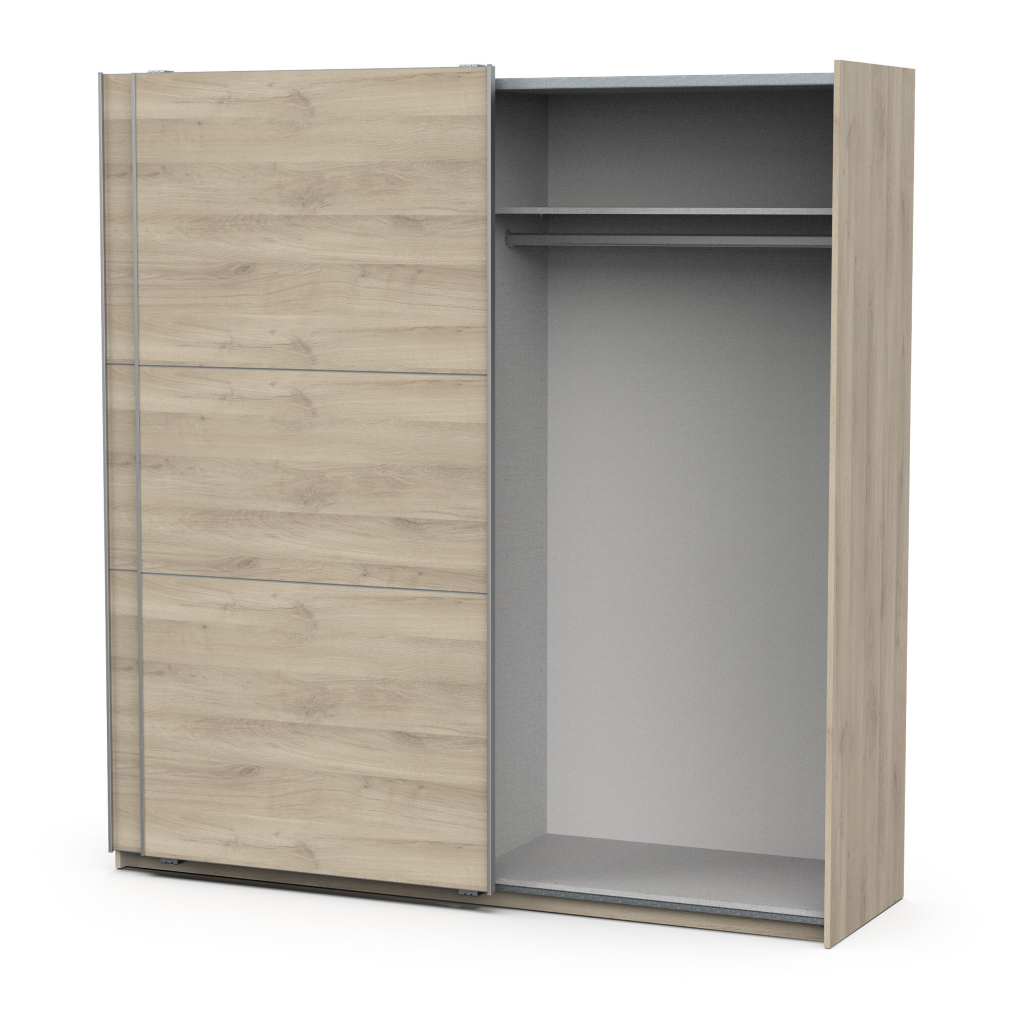 Armoire 2 portes coulissantes - GHOST - Chêne - 194,5 x 59,9 x 203 cm - DEMEYERE