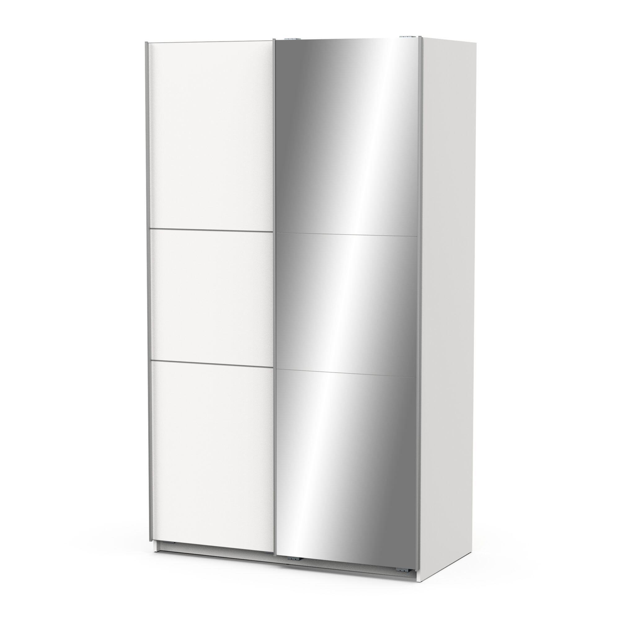 Armoire 2 portes coulissantes avec miroir - GHOST - Blanc - 116.5 x 59,8 x 203 cm - DEMEYERE
