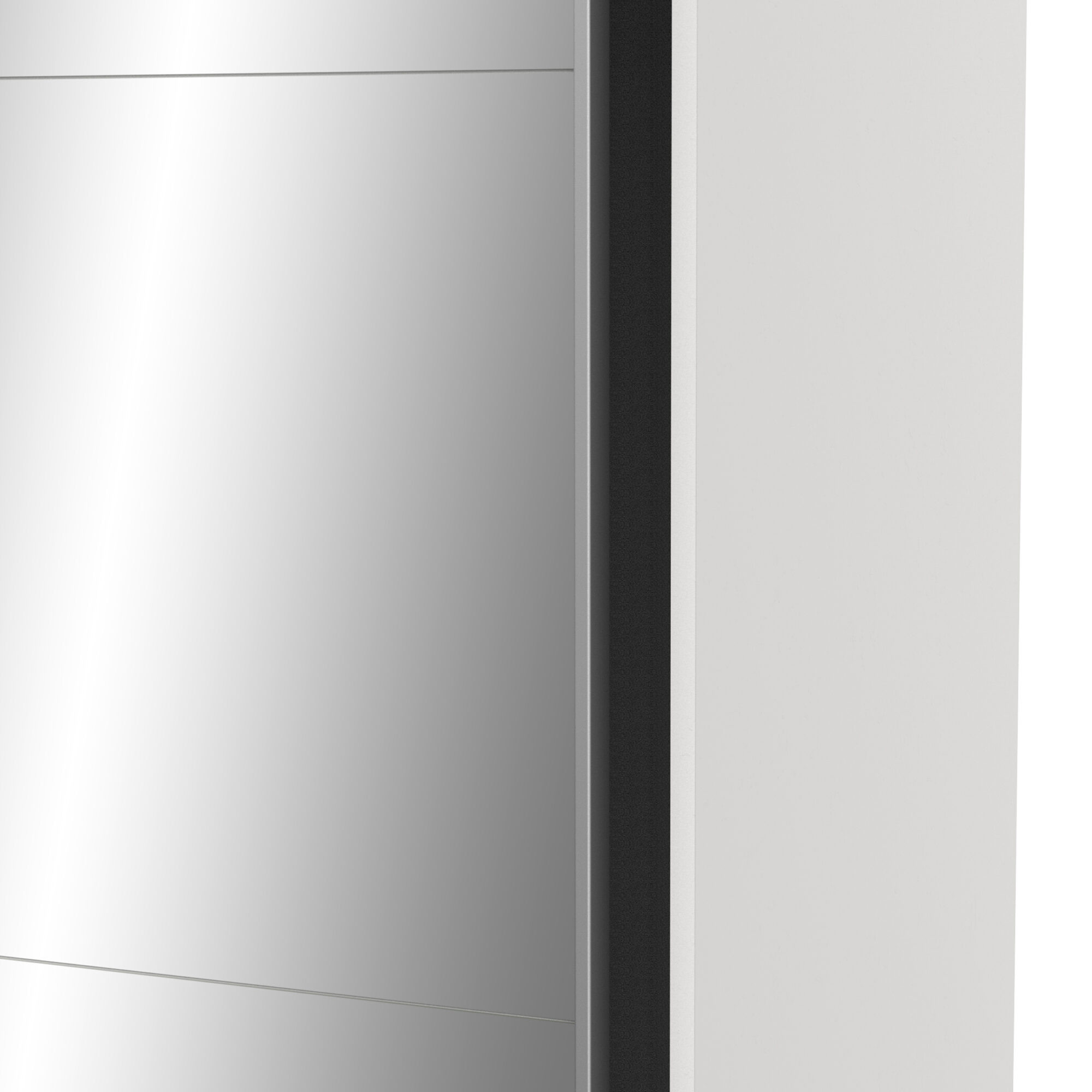 Armoire 2 portes coulissantes avec miroir - GHOST - Blanc - 116.5 x 59,8 x 203 cm - DEMEYERE