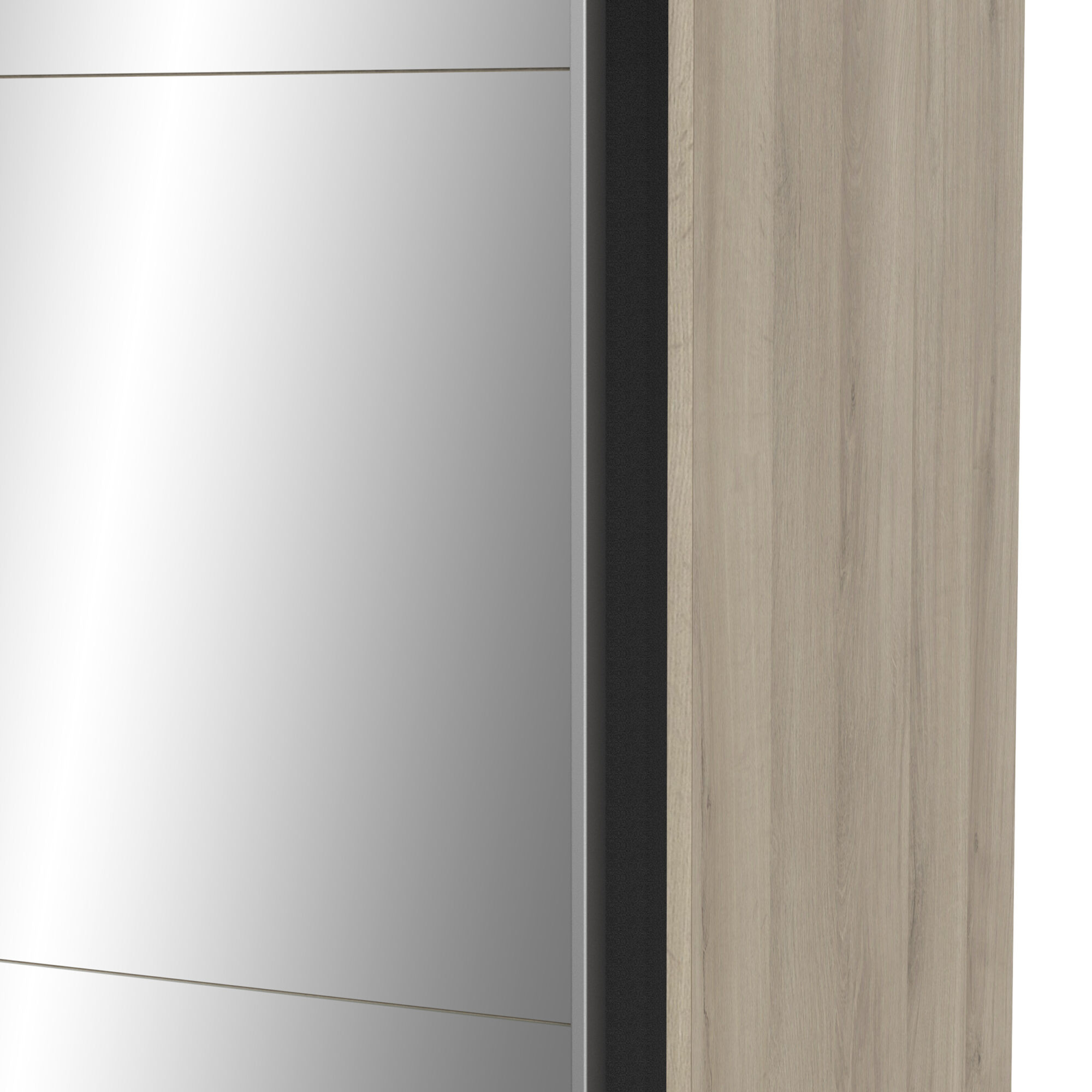 Armoire 2 portes coulissantes avec miroir - GHOST - Chêne - 116,5 x 59,8 x 203 cm - DEMEYERE