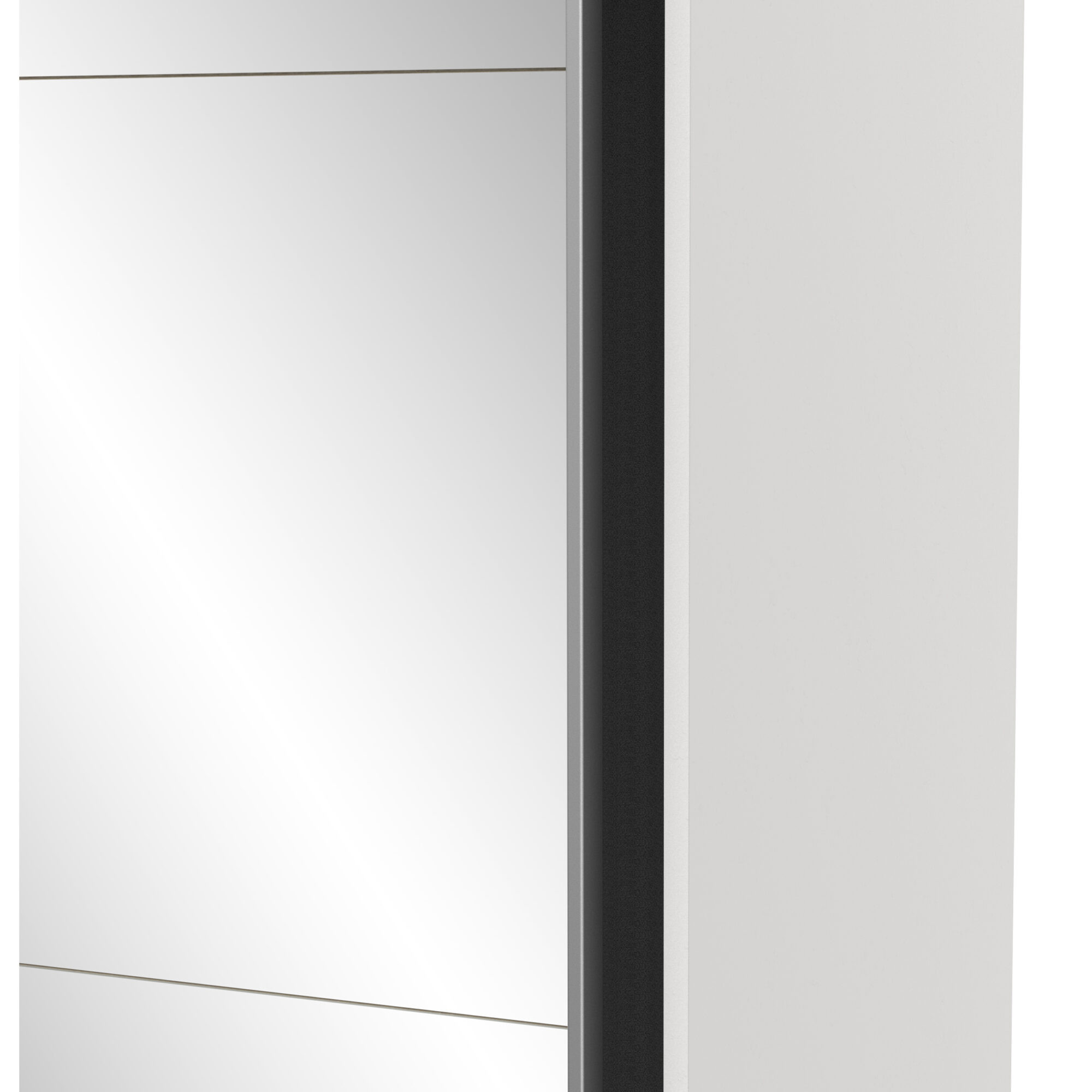 Armoire 2 portes coulissantes avec miroir - GHOST - Blanc - 148 x 59,8 x 203 cm - DEMEYERE