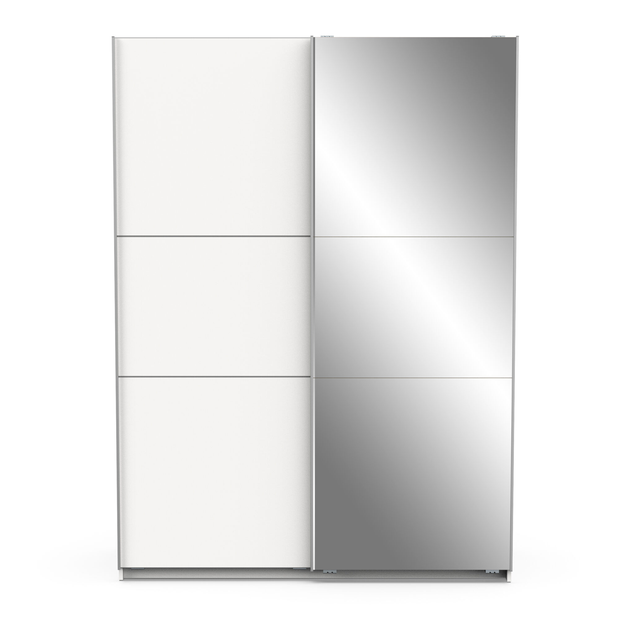 Armoire 2 portes coulissantes avec miroir - GHOST - Blanc - 148 x 59,8 x 203 cm - DEMEYERE