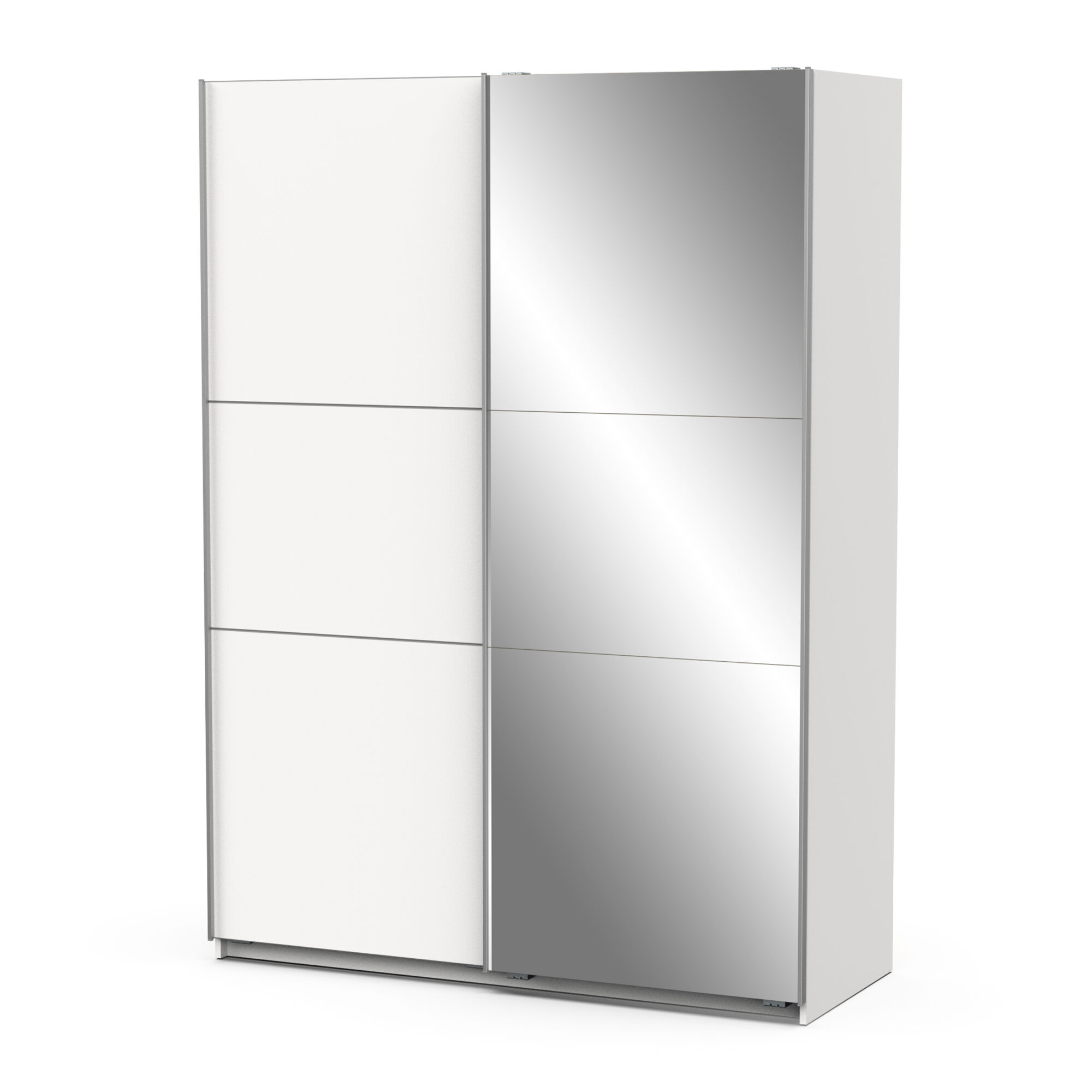 Armoire 2 portes coulissantes avec miroir - GHOST - Blanc - 148 x 59,8 x 203 cm - DEMEYERE